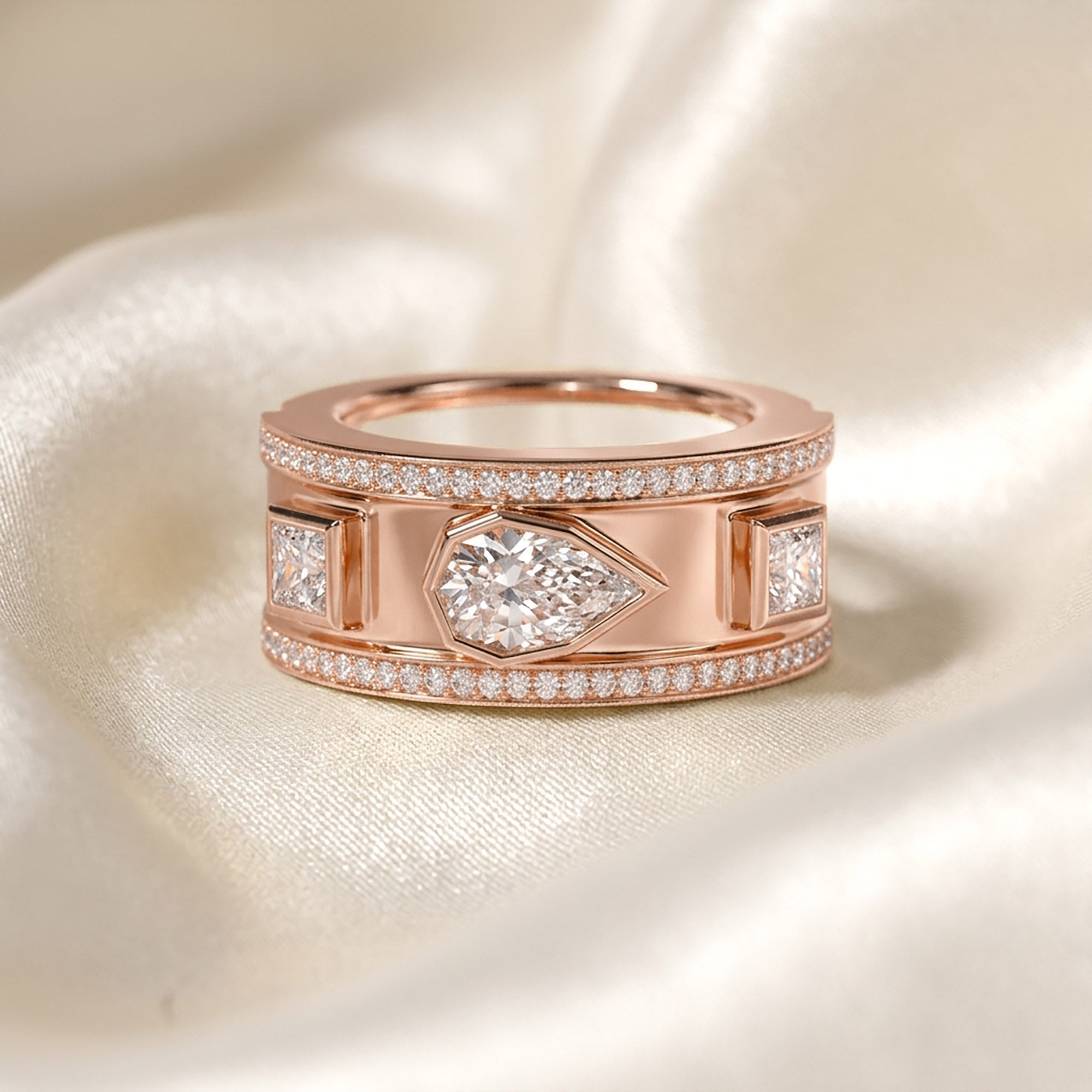 1.87 Carat Pear Shape Halo Lab Grown Diamond Ring