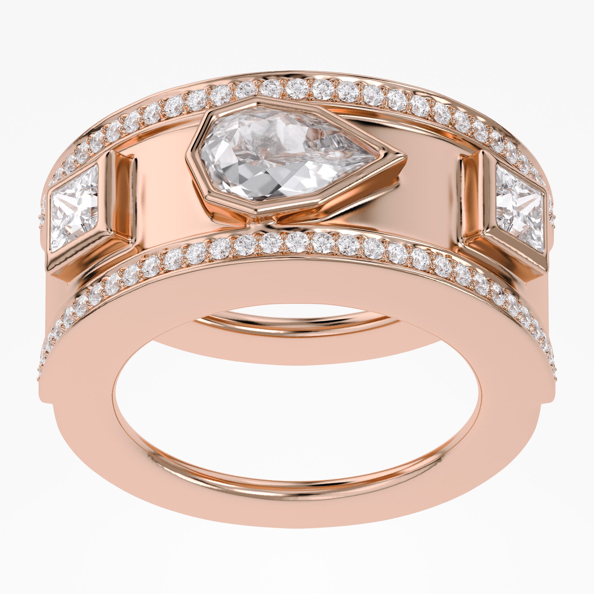 1.87 Carat Pear Shape Halo Lab Grown Diamond Ring