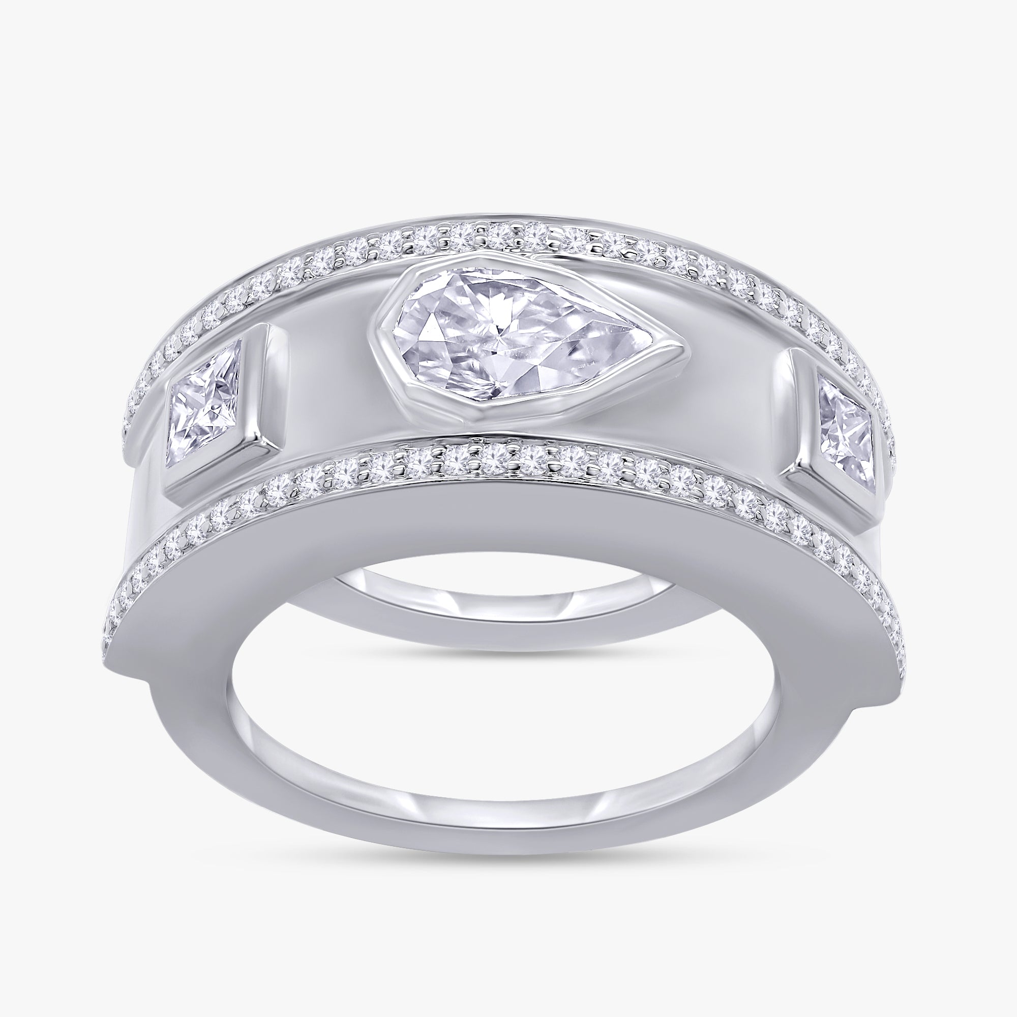 1.87 Carat Pear Shape Halo Lab Grown Diamond Ring