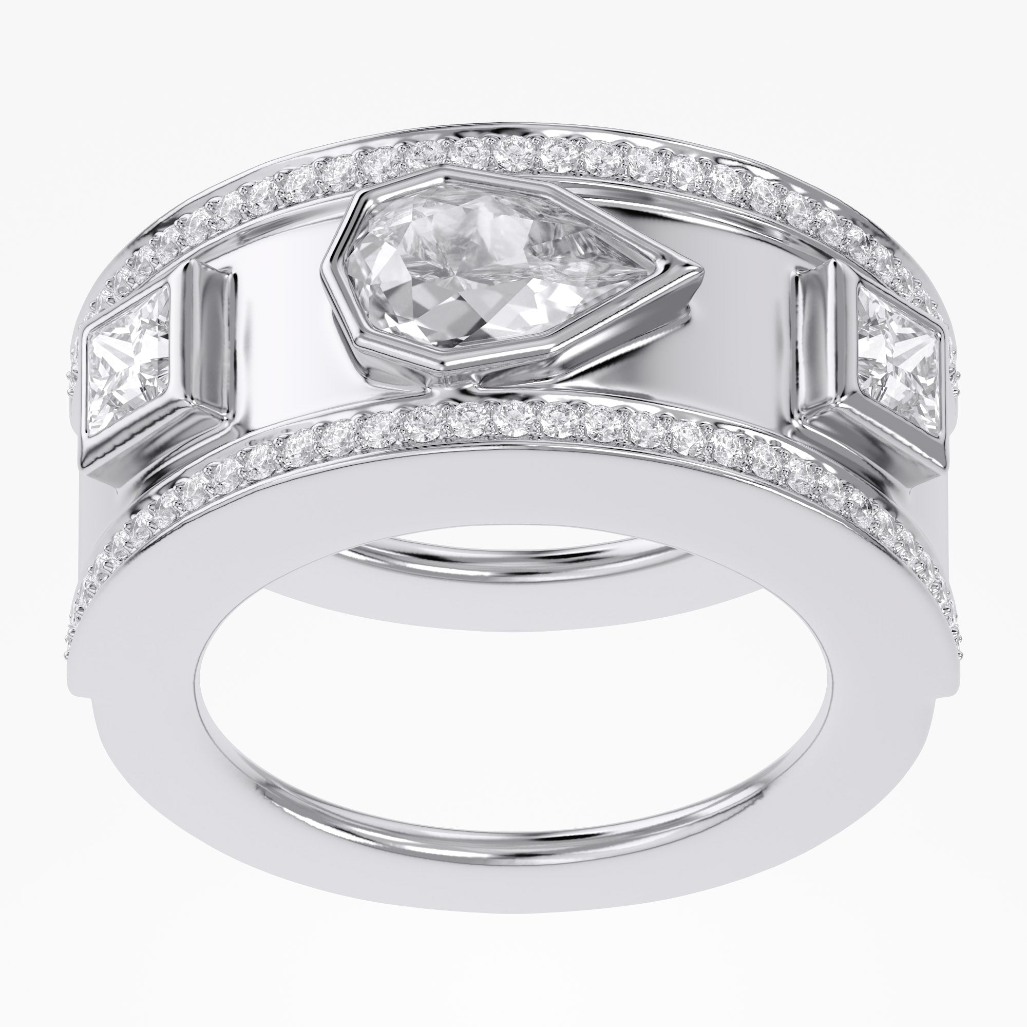 1.87 Carat Pear Shape Halo Lab Grown Diamond Ring