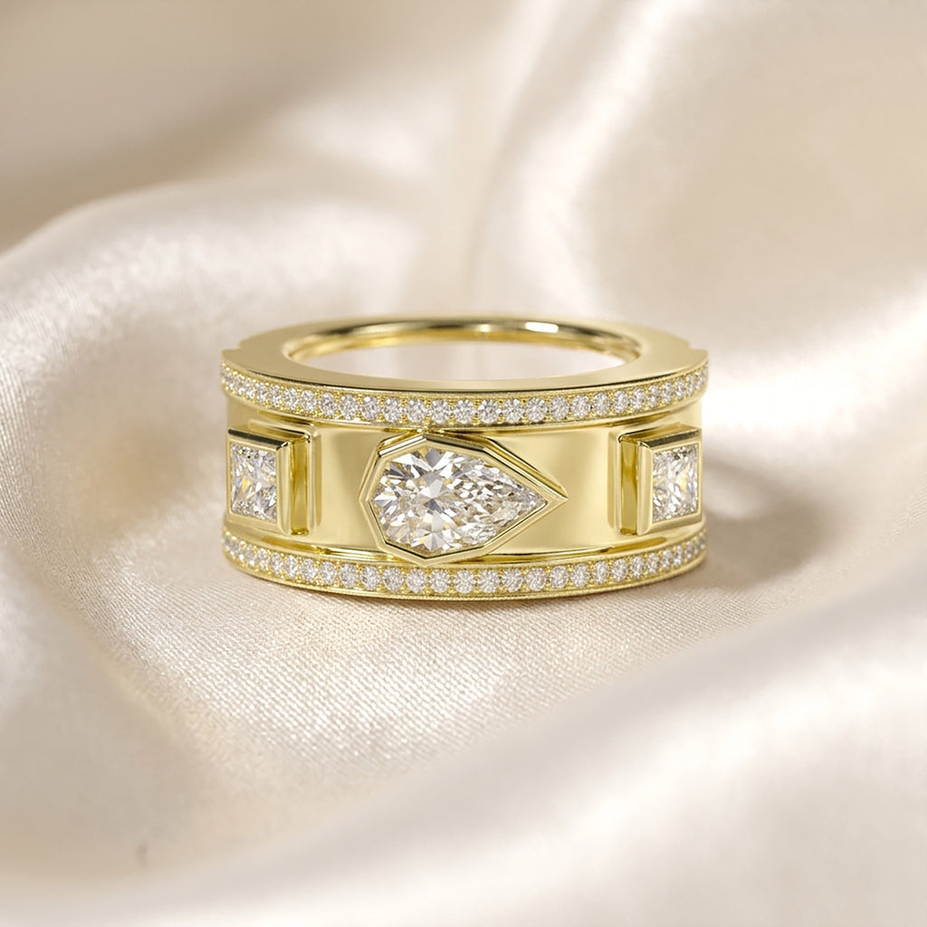 1.87 Carat Pear Shape Halo Lab Grown Diamond Ring