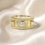 1.87 Carat Pear Shape Halo Lab Grown Diamond Ring