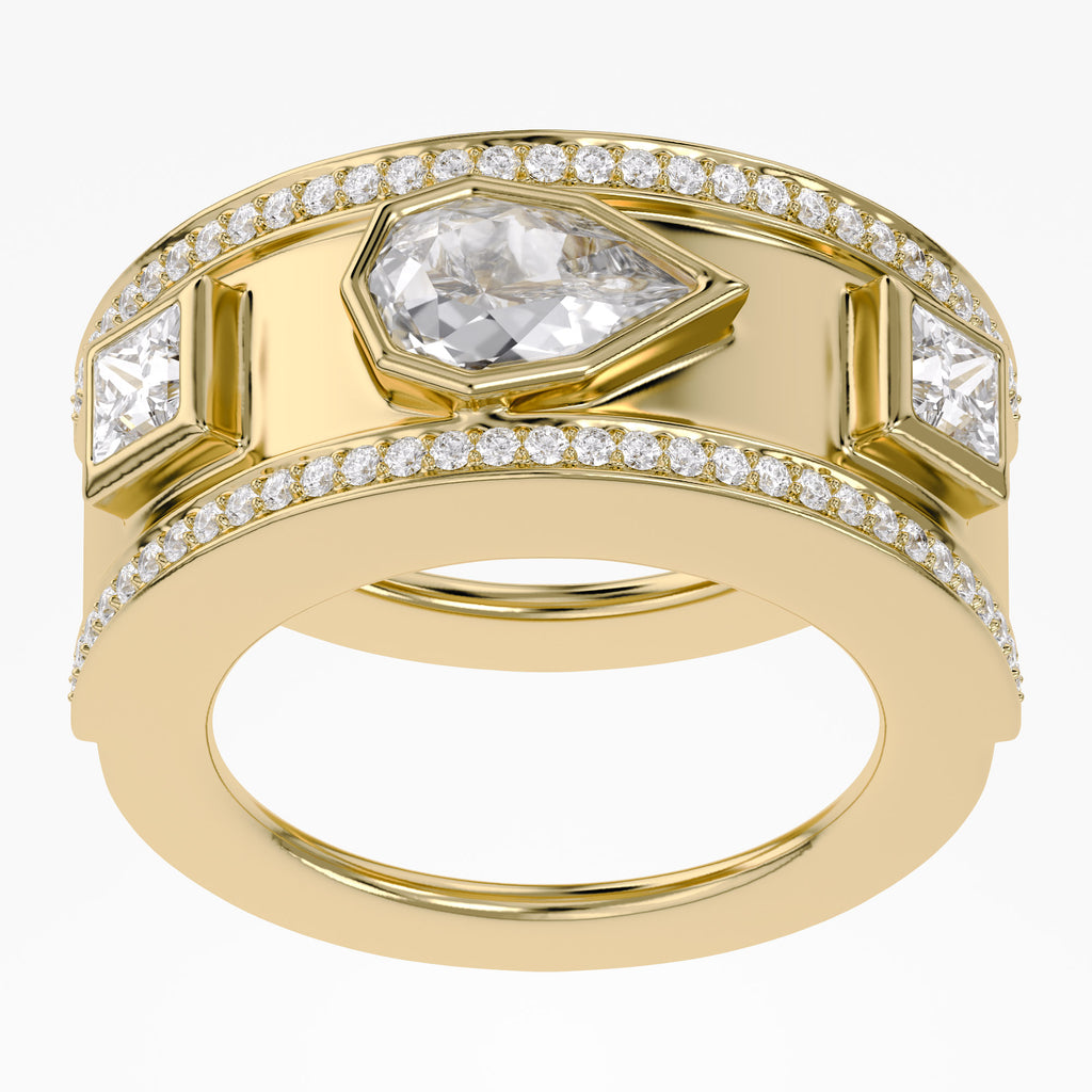 1.87 Carat Pear Shape Halo Lab Grown Diamond Ring
