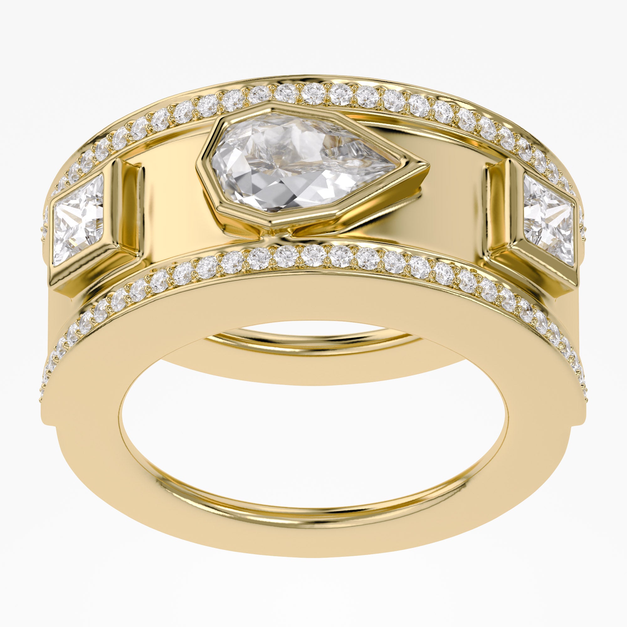 1.87 Carat Pear Shape Halo Lab Grown Diamond Ring
