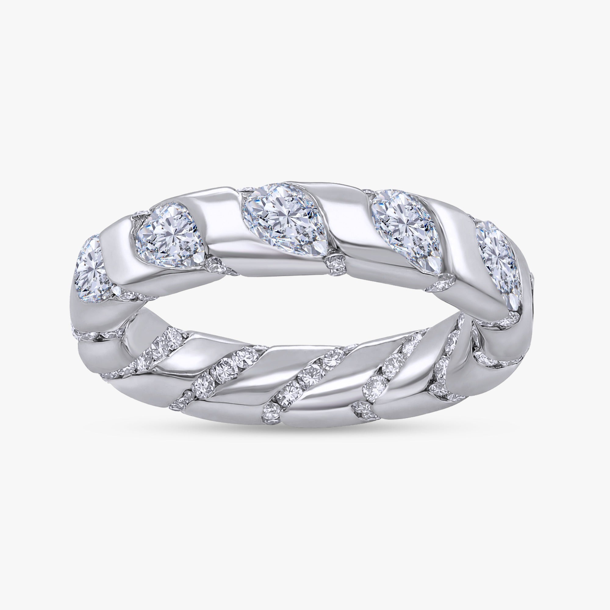 2.88 Carat Fancy Cut Lab Grown Diamond Three-Stone Engagement Ring