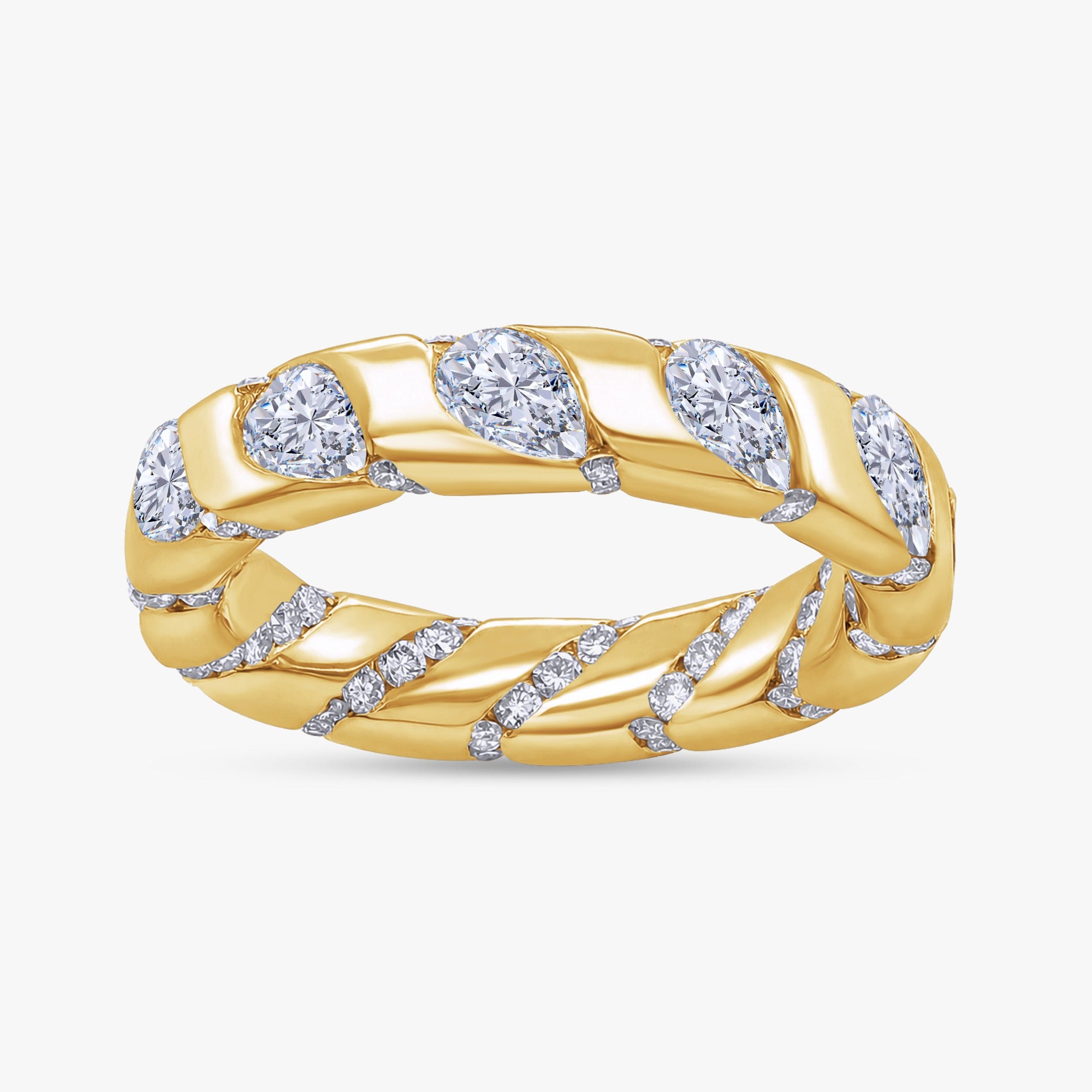 2.88 Carat Fancy Cut Lab Grown Diamond Three-Stone Engagement Ring