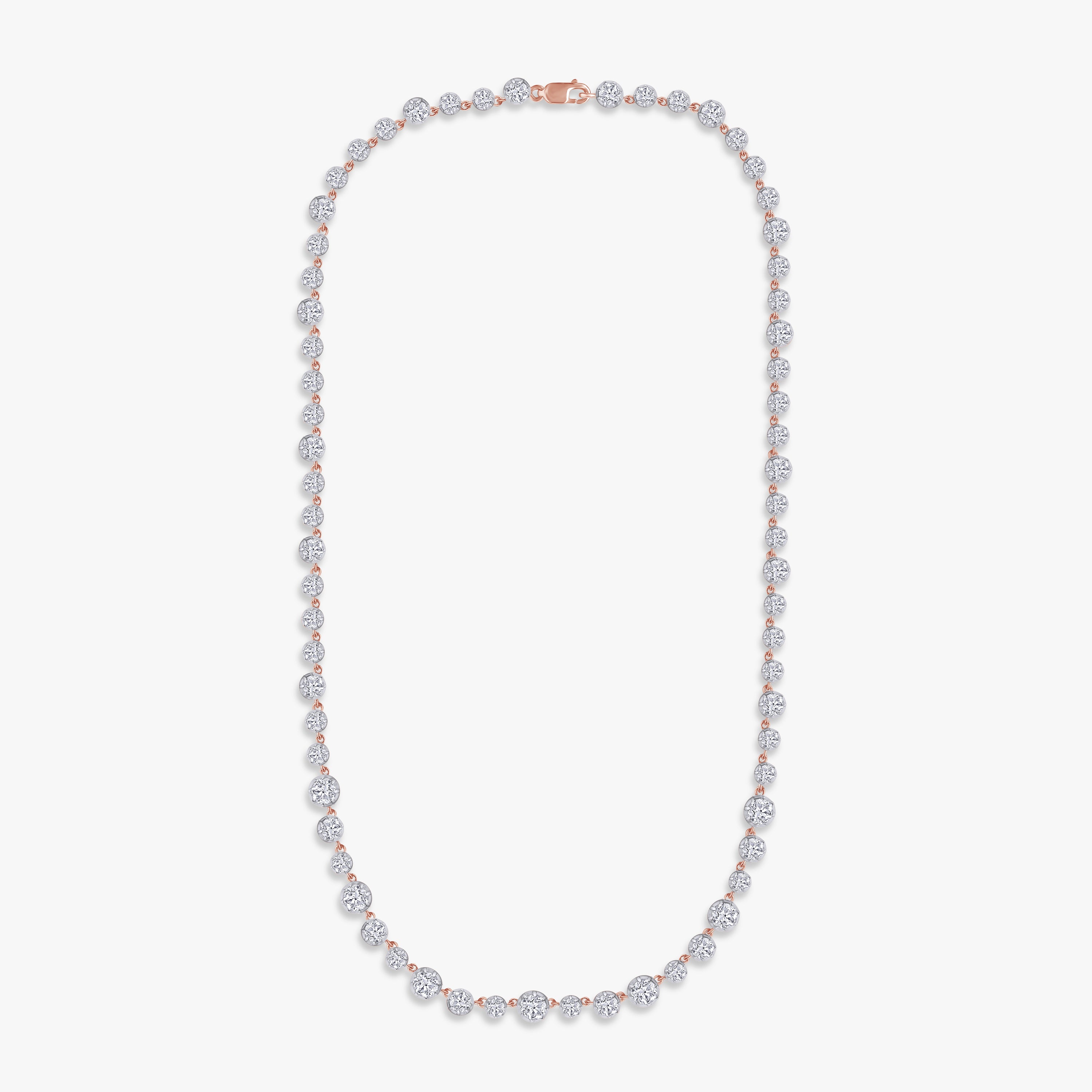 10.25 Carat Round Cut Lab Grown Diamond Tennis Necklace