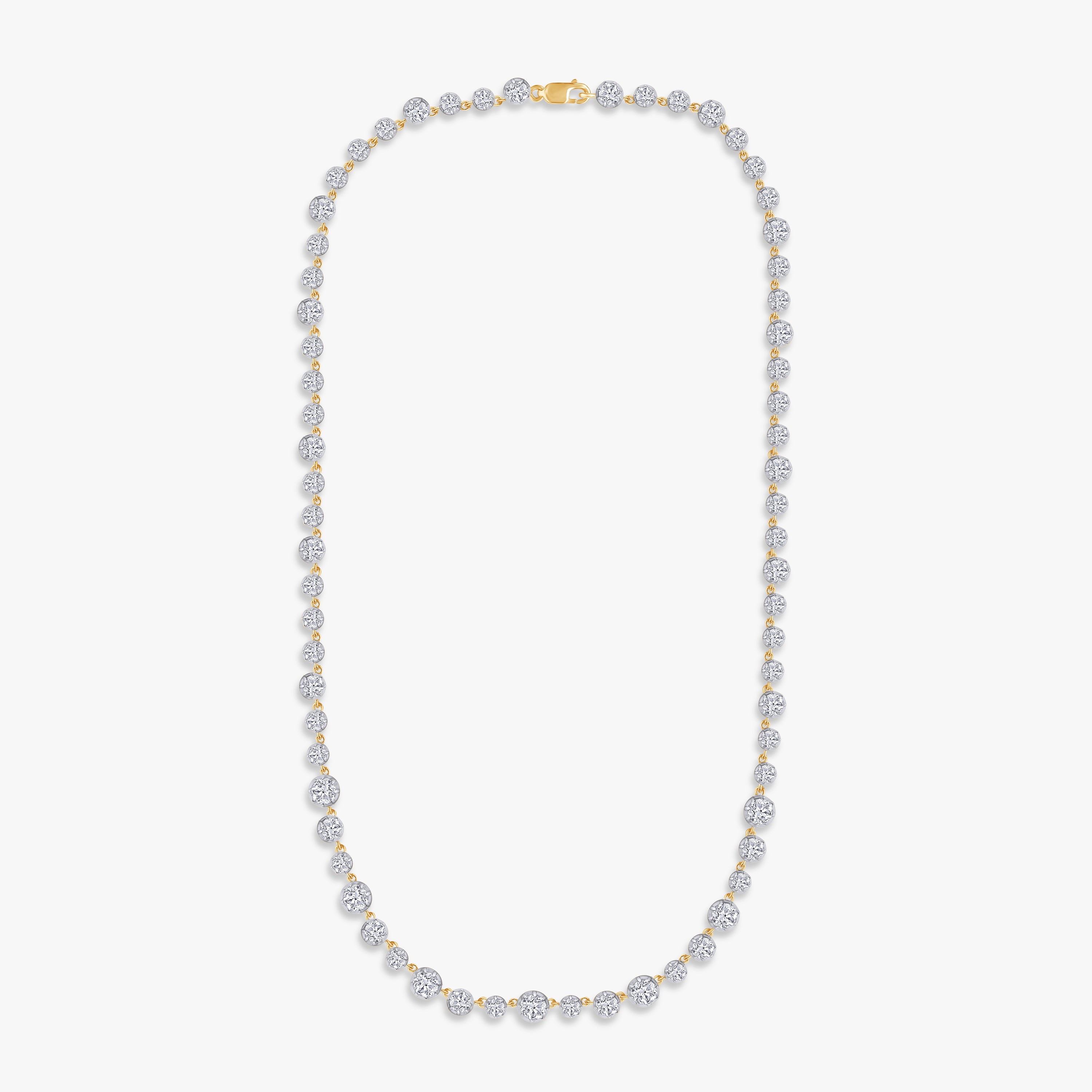 10.25 Carat Round Cut Lab Grown Diamond Tennis Necklace