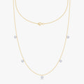 0.50 Carat Round Cut Lab Grown Diamond Five Stone Station Necklace
