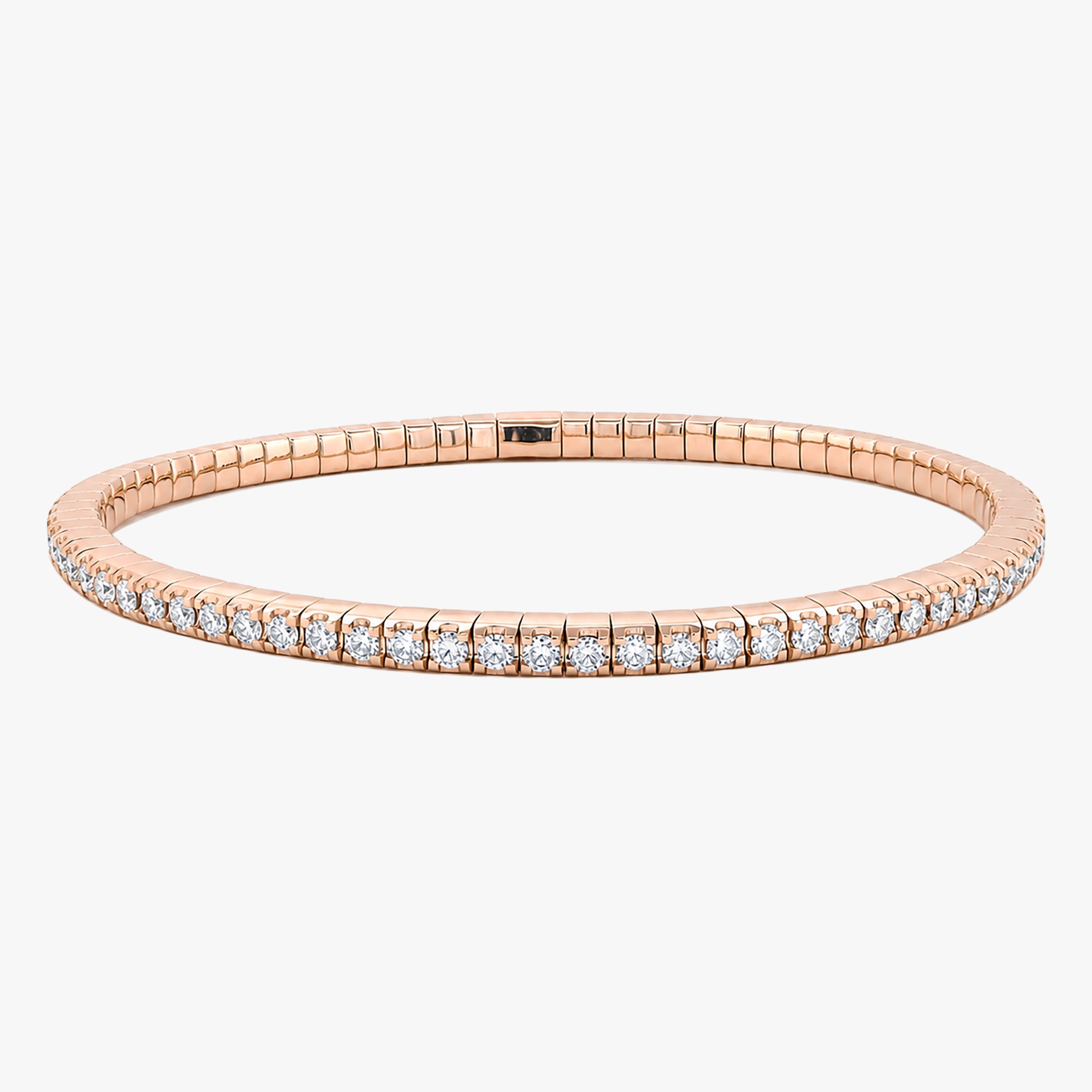 2.30 Carat Round Cut Lab Grown Diamond Tennis Stretchable Bracelet
