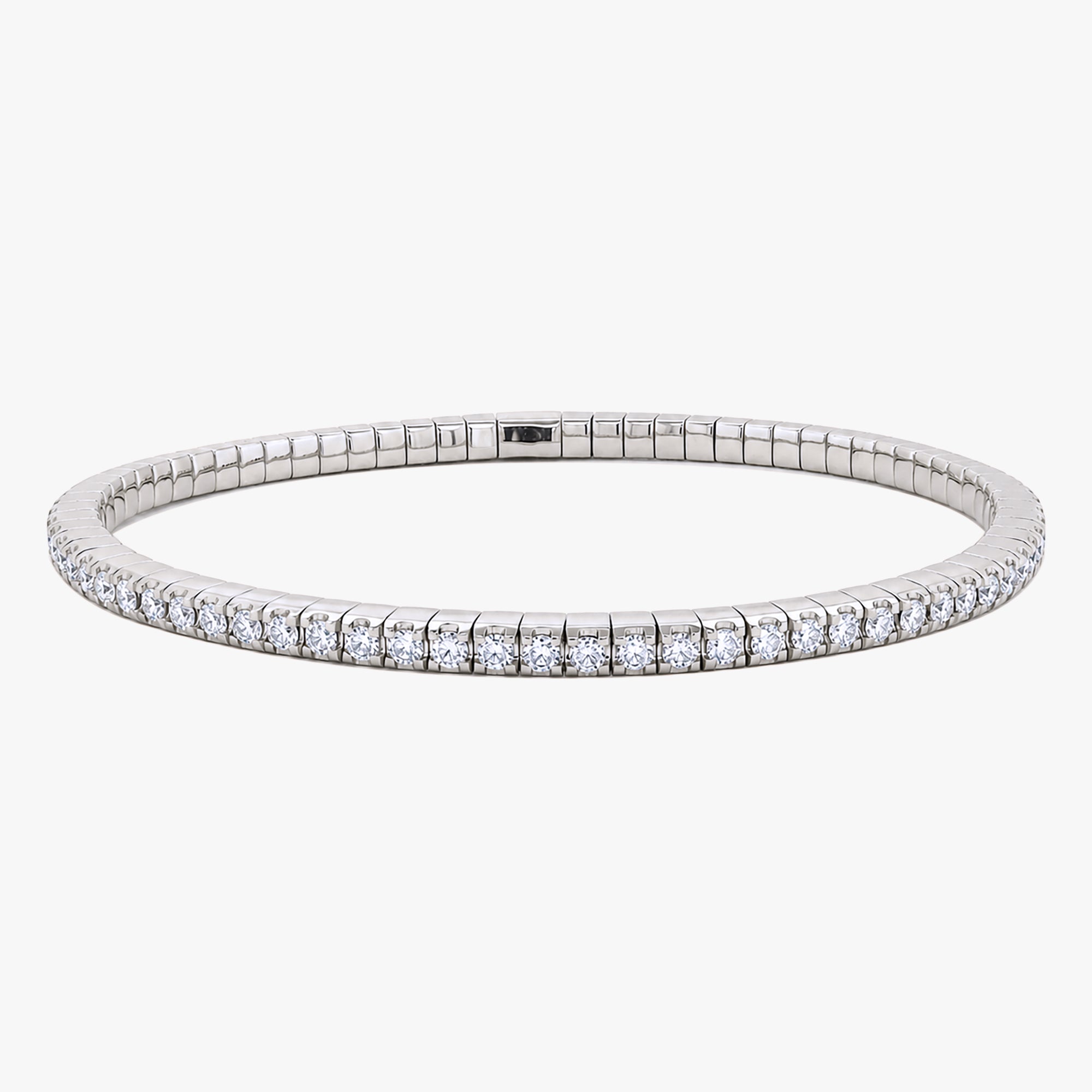 2.30 Carat Round Cut Lab Grown Diamond Tennis Stretchable Bracelet