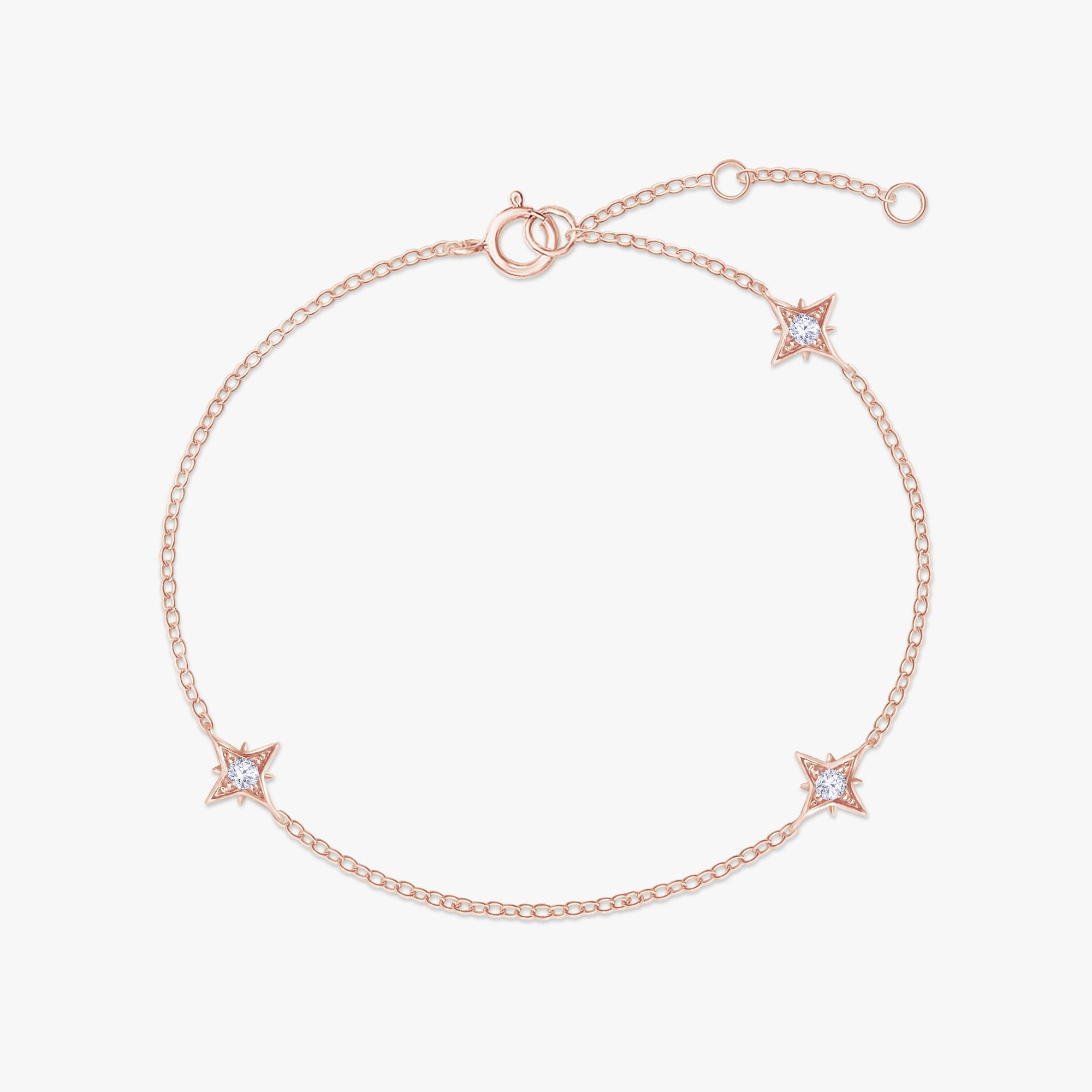 0.15  Carat  Aurielle Trio Diamond Lab Grown Chain Bracelet
