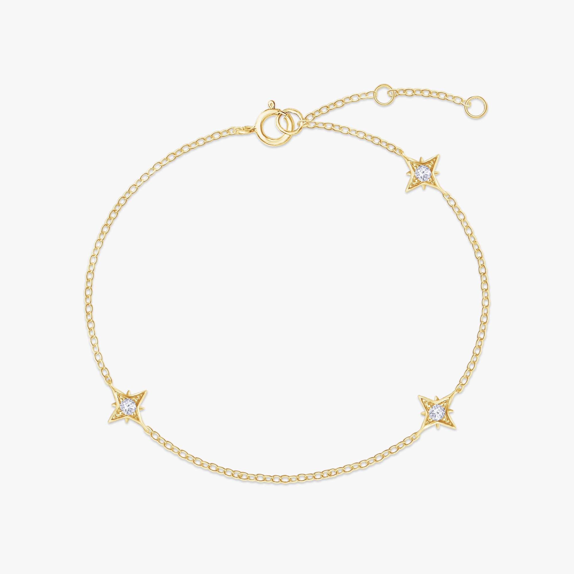 0.15  Carat  Aurielle Trio Diamond Lab Grown Chain Bracelet