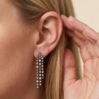 2.60 TCW Round Cut Lab Grown Diamond Linear Drop Stud Earrings