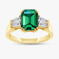 1.50 Carat Lab Grown Gemstone and Lab Diamond 3-Stone Engagement Ring