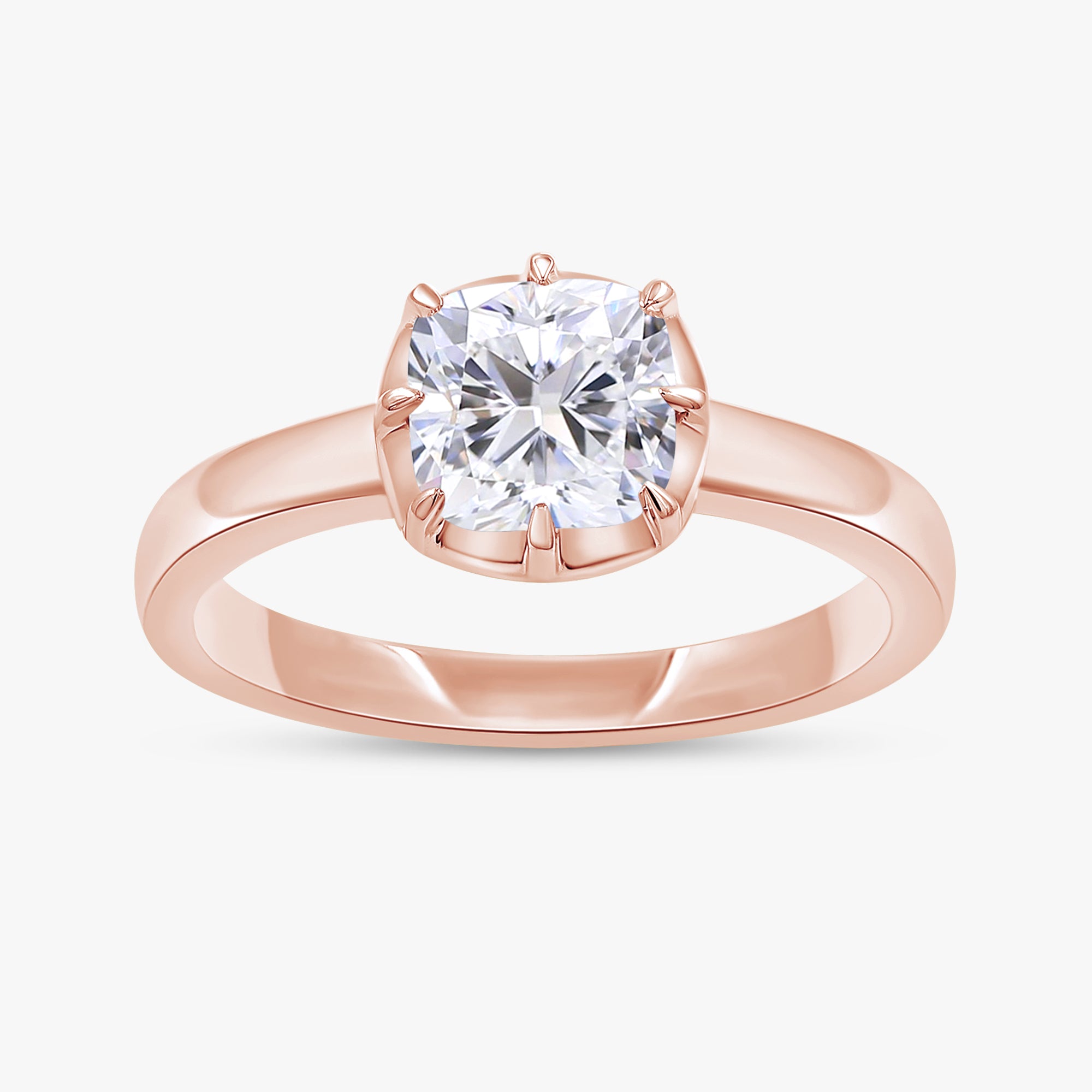 1.00 Carat Cushion Cut Lab Grown Diamond Solitaire Engagement Ring