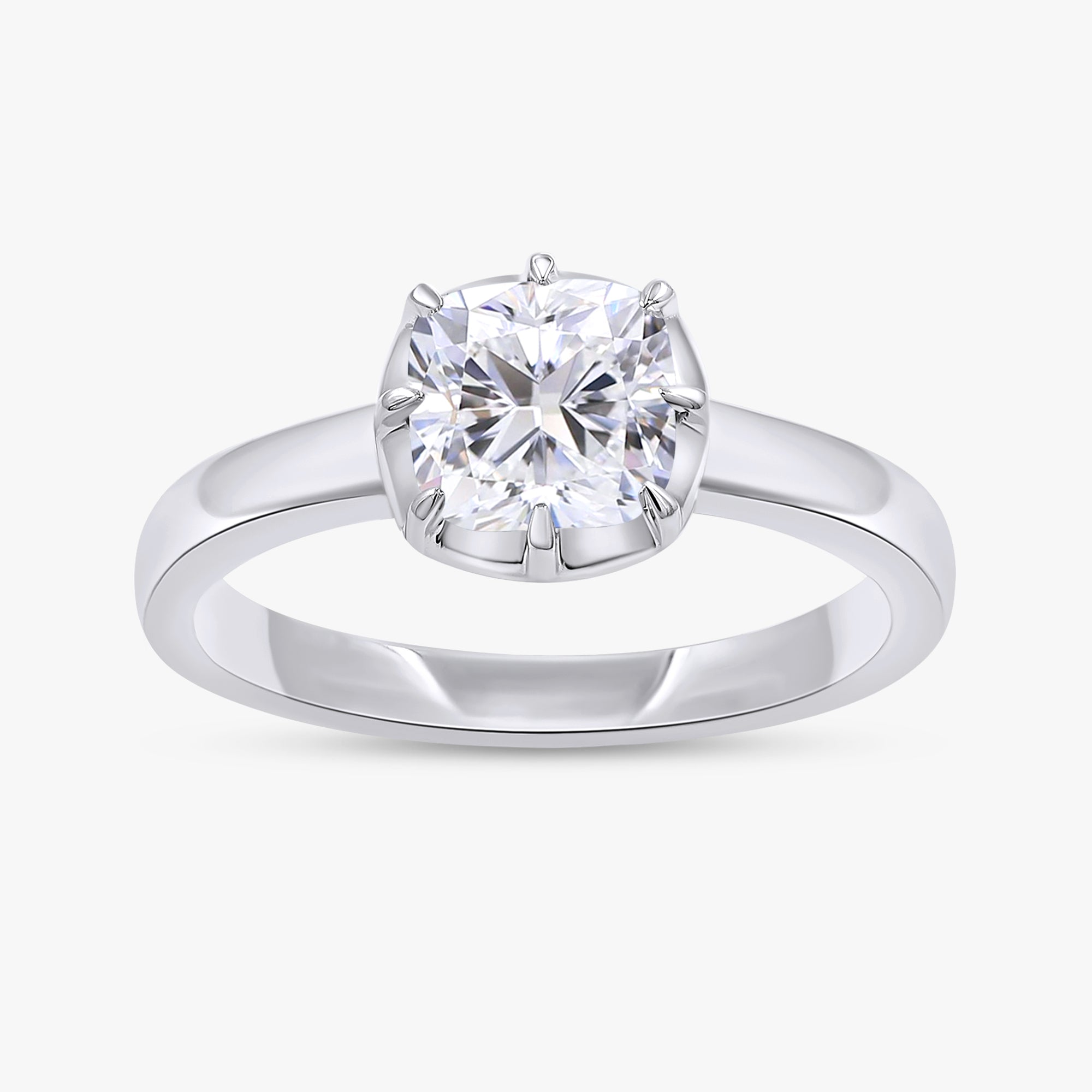 1.00 Carat Cushion Cut Lab Grown Diamond Solitaire Engagement Ring