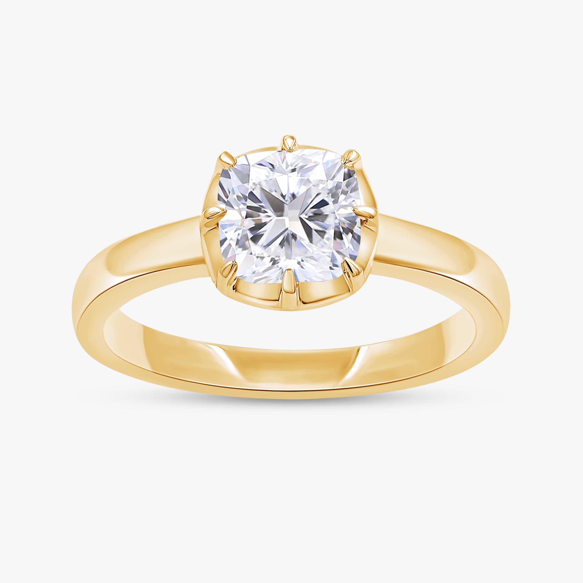 1.00 Carat Cushion Cut Lab Grown Diamond Solitaire Engagement Ring