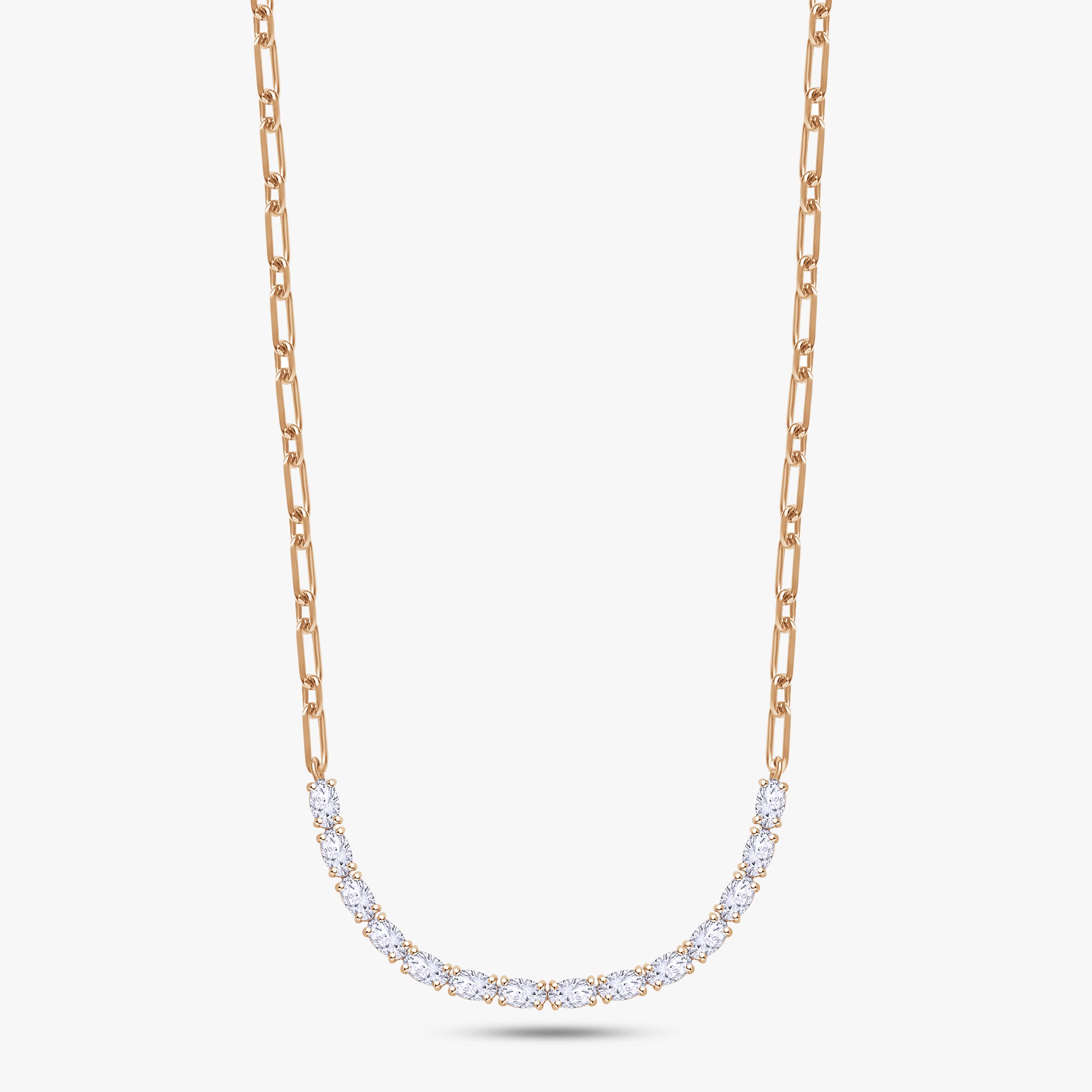 2.50 Carat Oval Shape Lab Grown Diamond Tennis Necklace