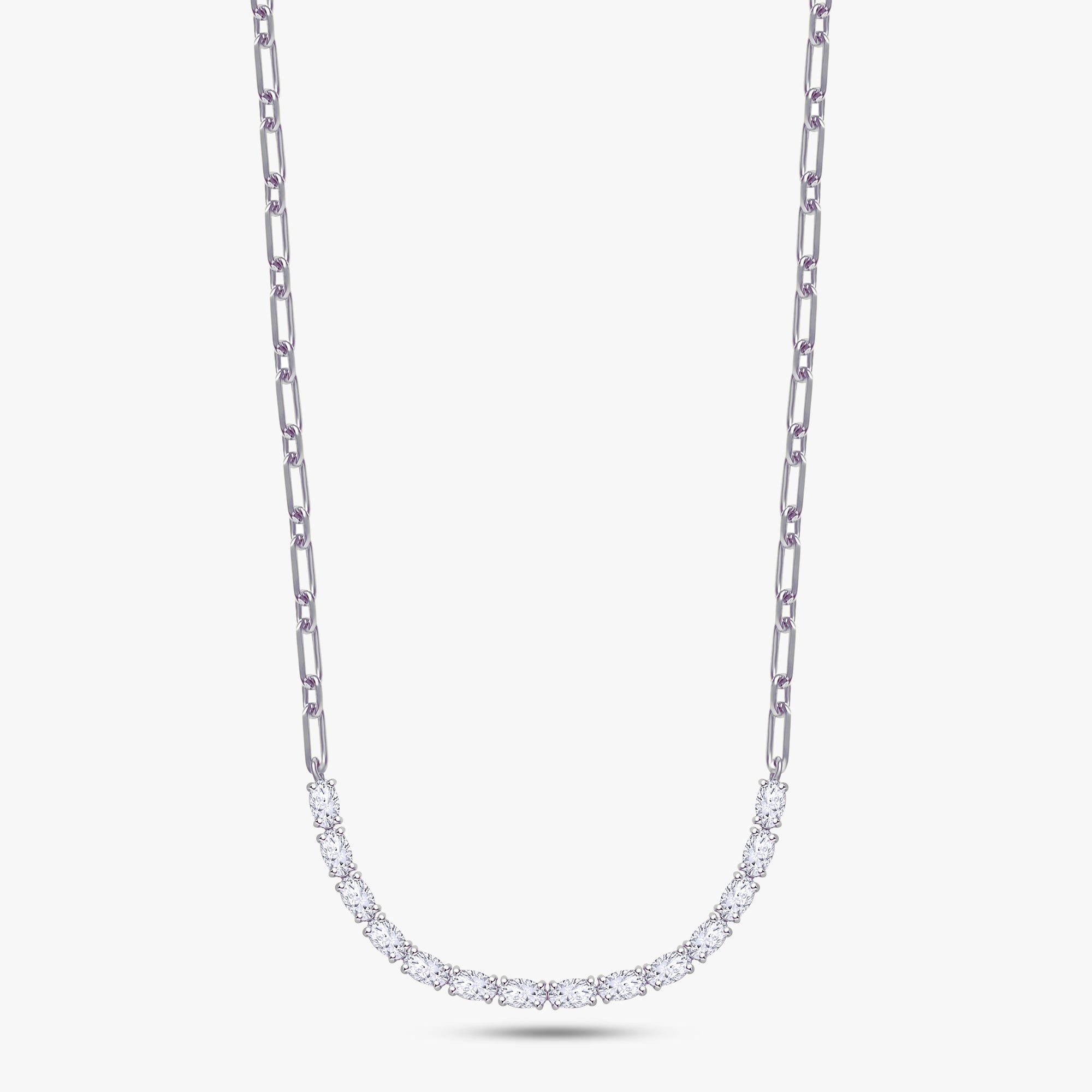 2.50 Carat Oval Shape Lab Grown Diamond Tennis Necklace