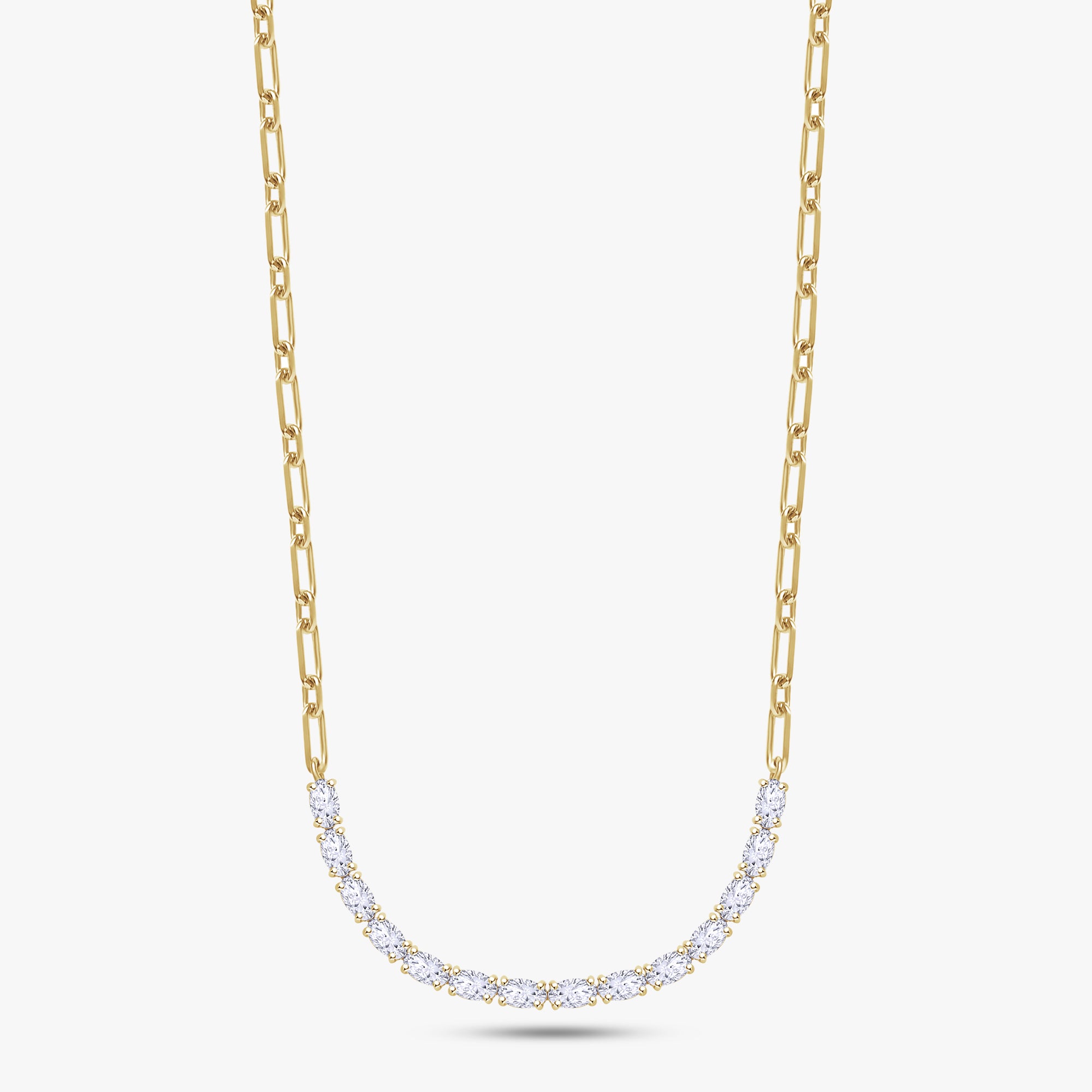2.50 Carat Oval Shape Lab Grown Diamond Tennis Necklace