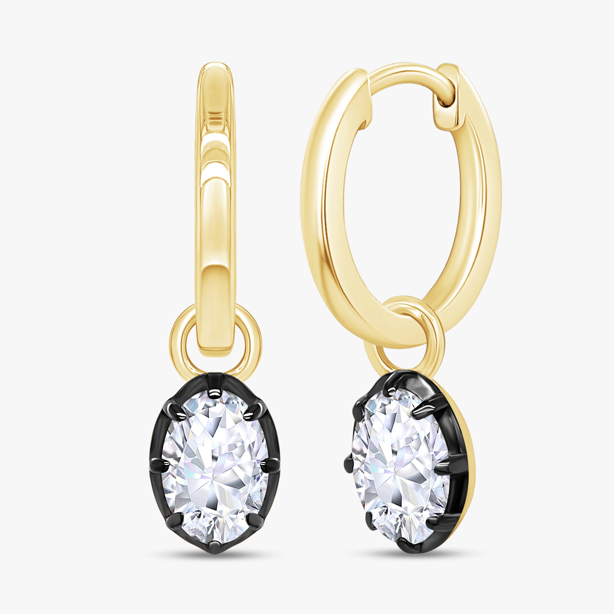 1.30 Carat Oval Cut Lab Grown Diamond Drop Solitaire Earrings
