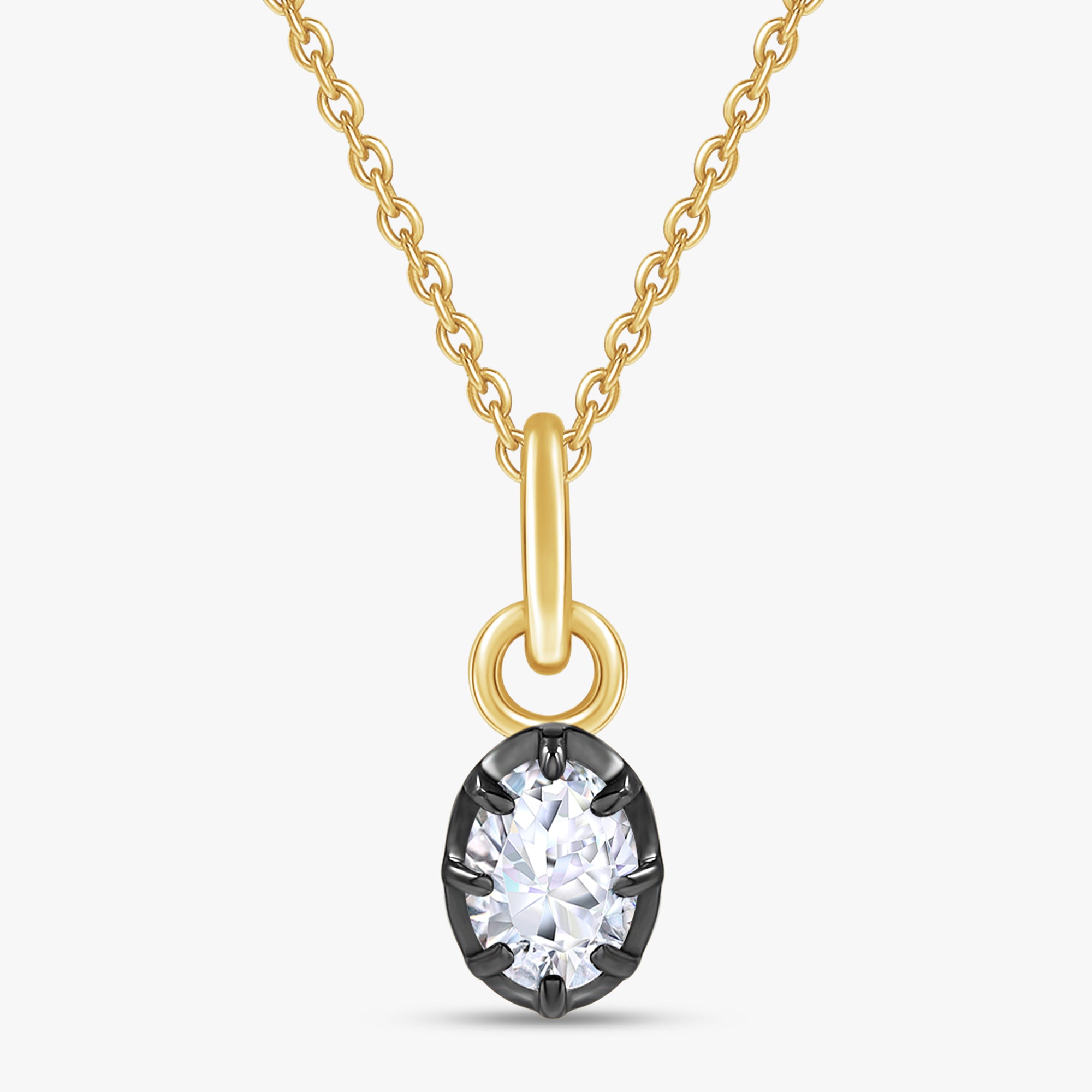 0.75 Carat Oval Cut Lab Grown Diamond Solitaire Pendant Necklace Jewelry
