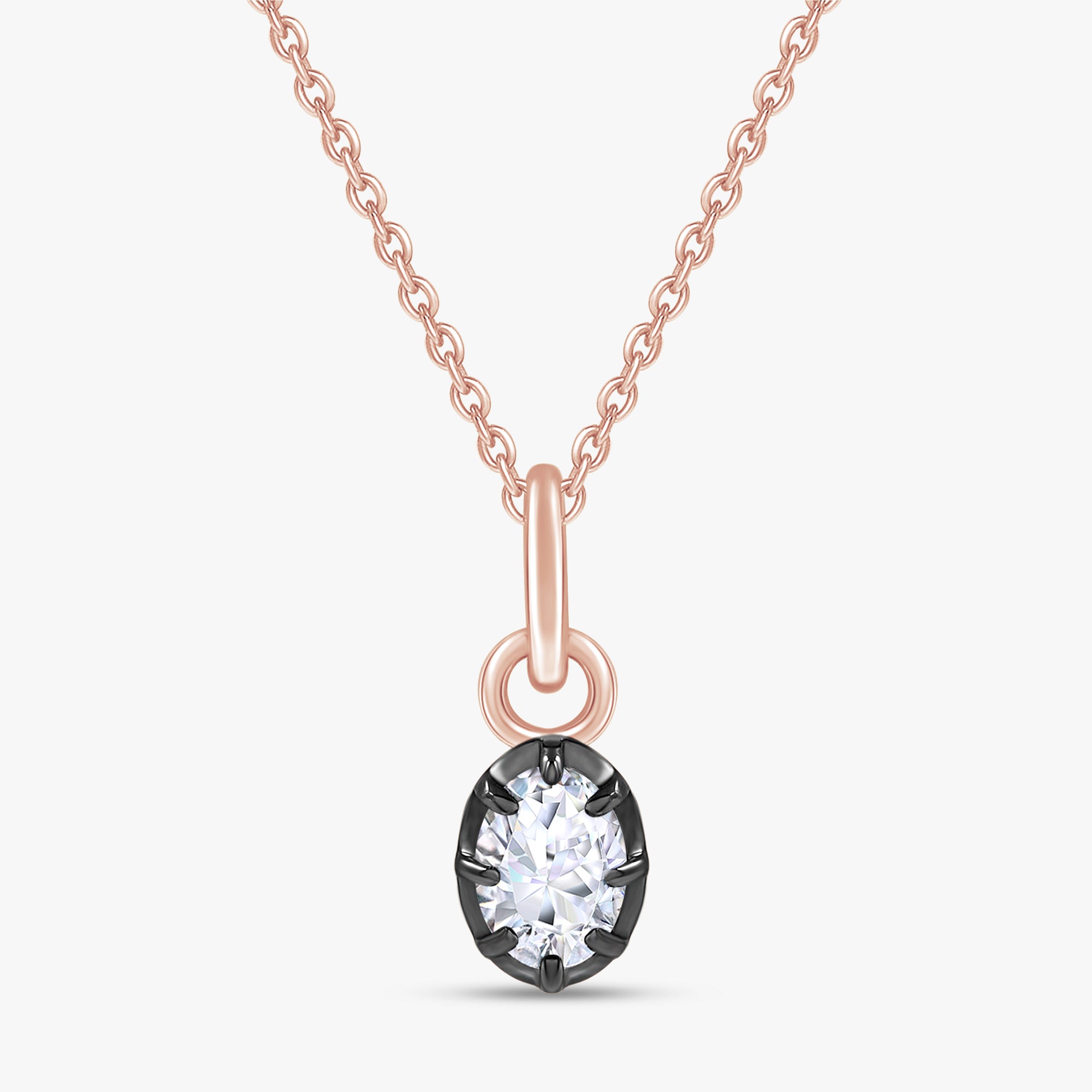 0.65 Carat Oval Cut Lab Grown Diamond Solitaire Pendant Necklace Jewelry