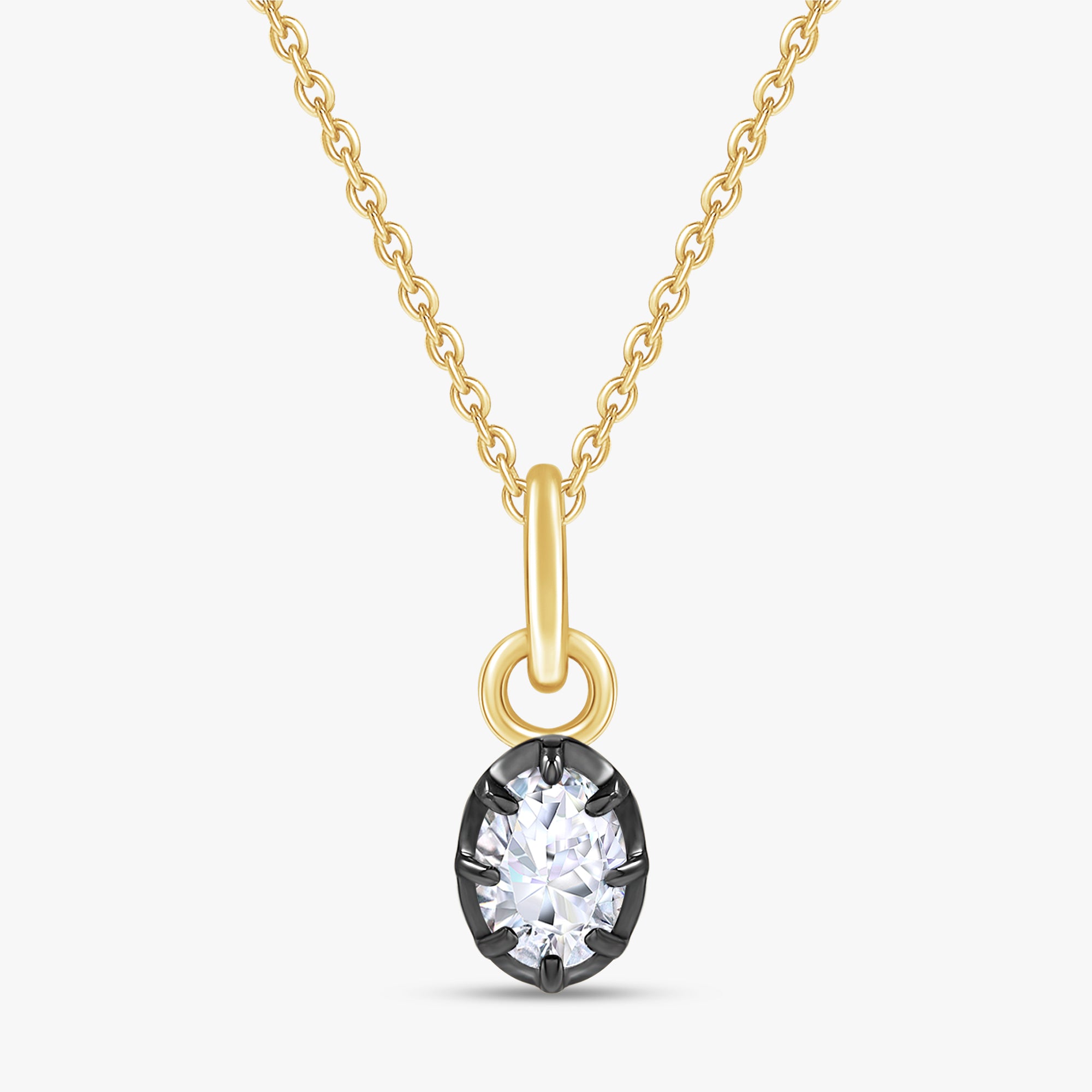 0.65 Carat Oval Cut Lab Grown Diamond Solitaire Pendant Necklace Jewelry