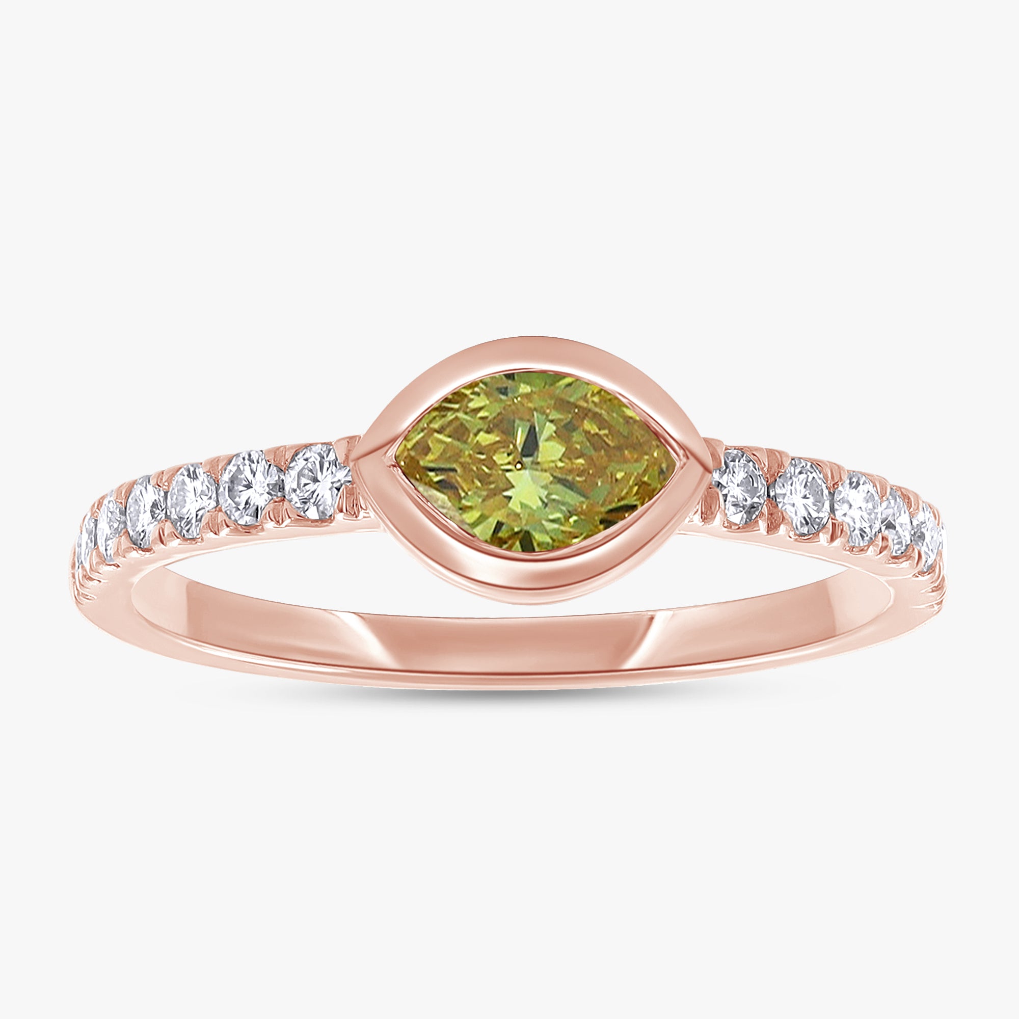 0.50 Carat Lab Grown Diamond Bezel Set Half Eternity Wedding Band Ring