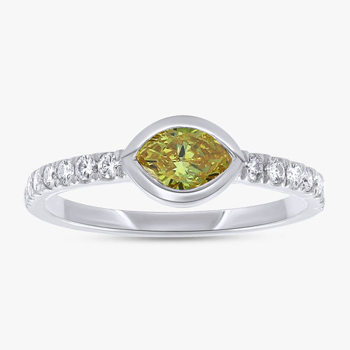 0.50 Carat Lab Grown Diamond Bezel Set Half Eternity Wedding Band Ring