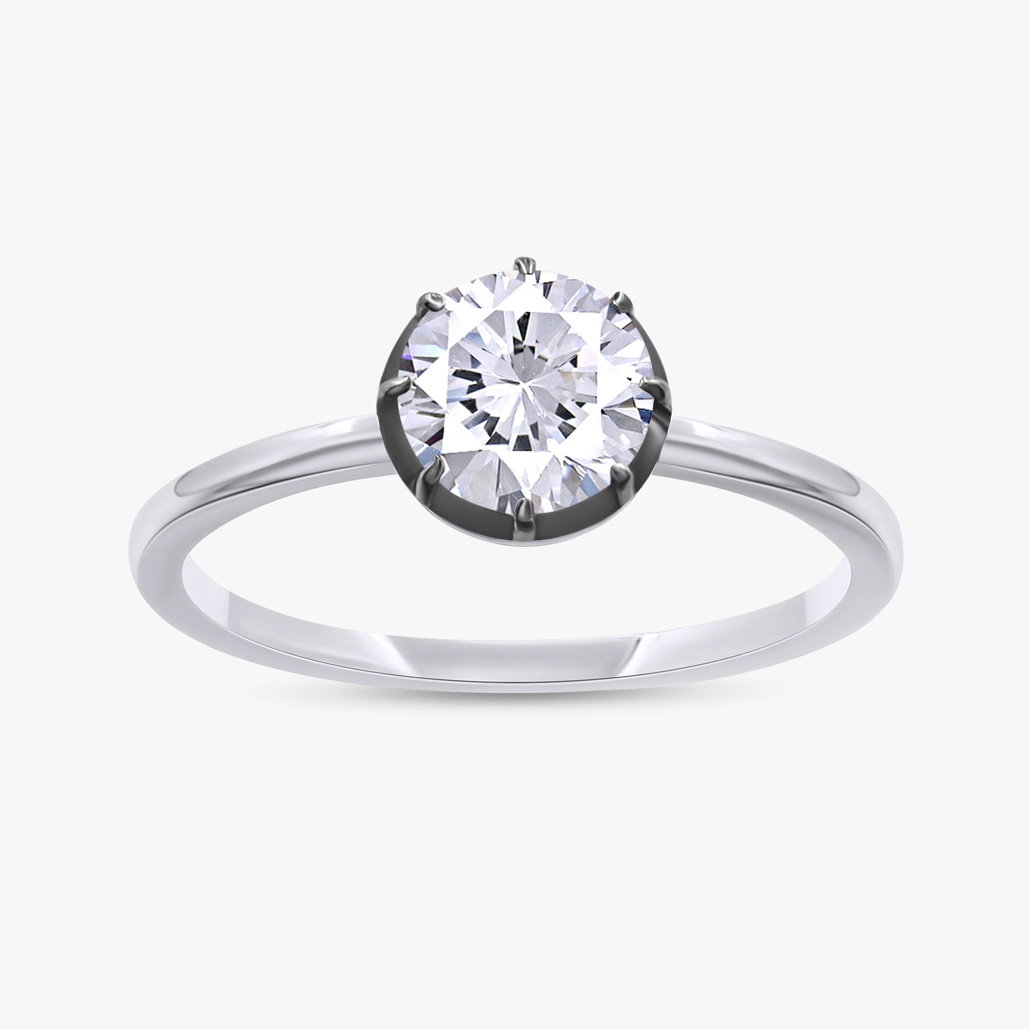 1.00 Carat Round Cut Lab Grown Diamond Georgian Set Solitaire Ring