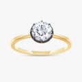 1.00 Carat Round Cut Lab Grown Diamond Georgian Set Solitaire Ring