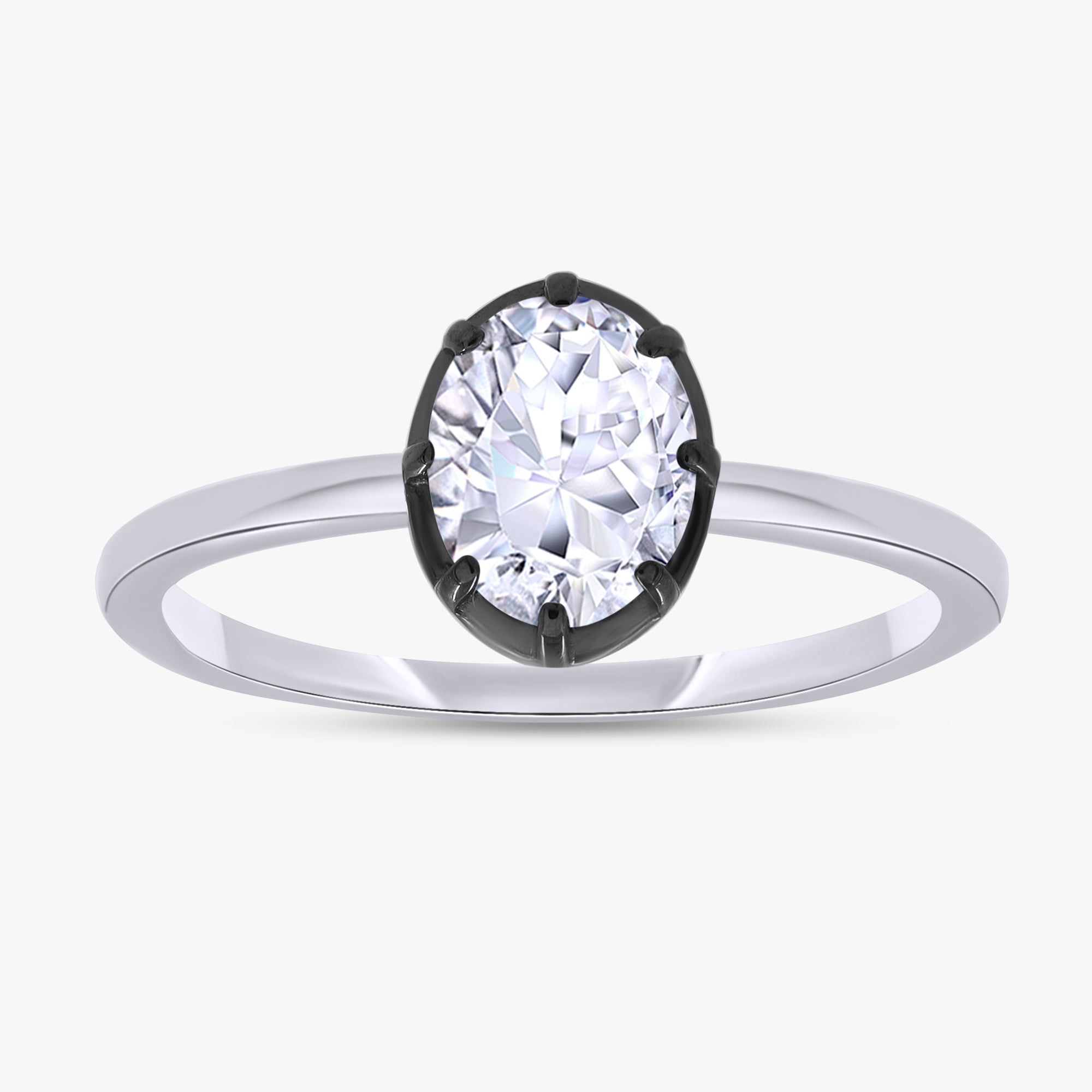0.75 Carat Oval Cut Lab Grown Diamond Solitaire Engagement Ring