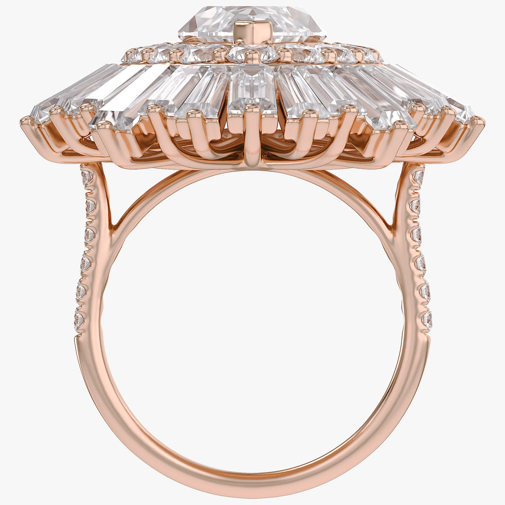 10.70 CTW Lab Grown Diamond Marquise Cut Cocktail Ring