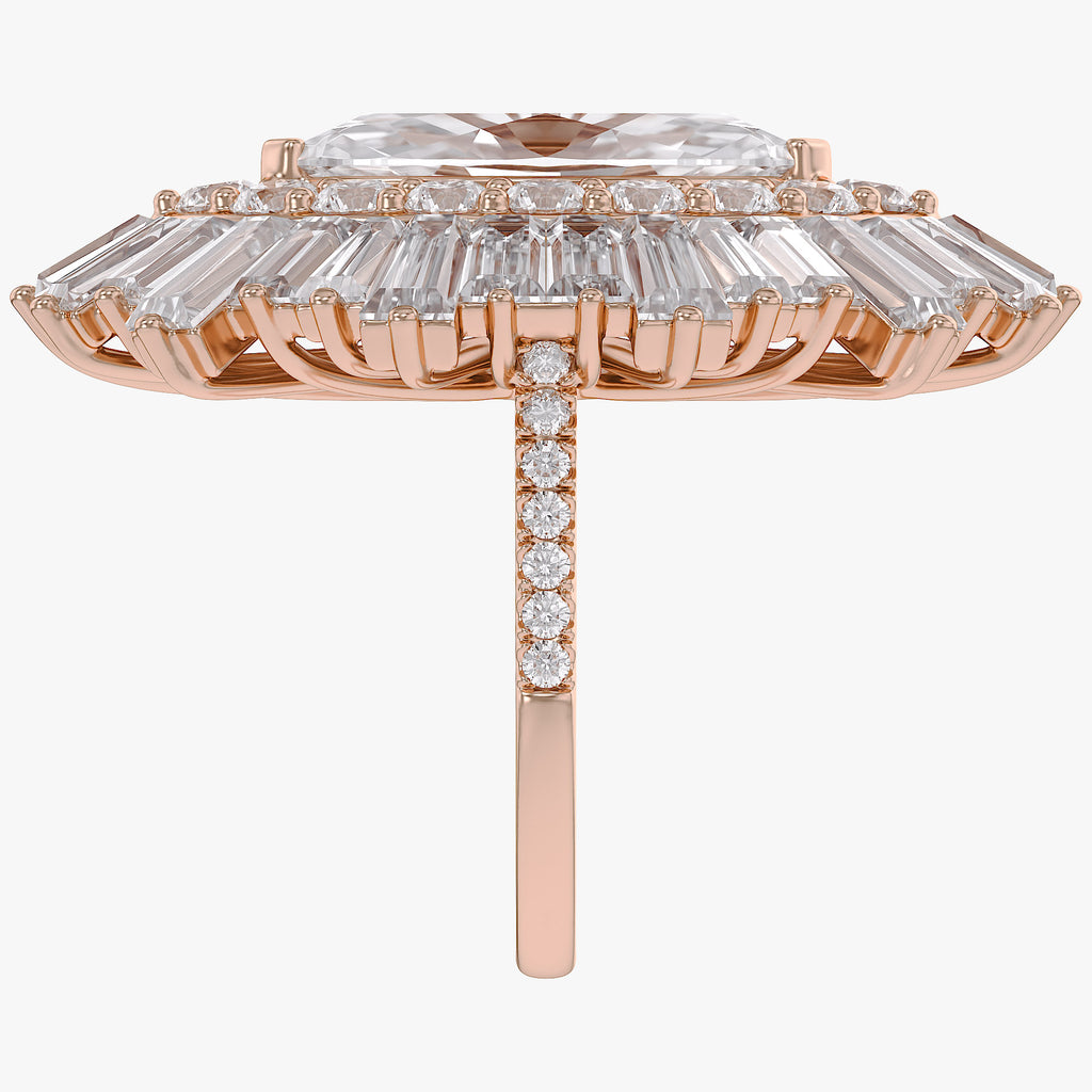 10.70 CTW Lab Grown Diamond Marquise Cut Cocktail Ring