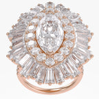 10.70 CTW Lab Grown Diamond Marquise Cut Cocktail Ring