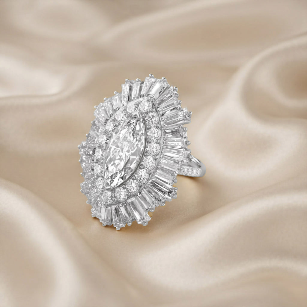 10.70 CTW Lab Grown Diamond Marquise Cut Cocktail Ring