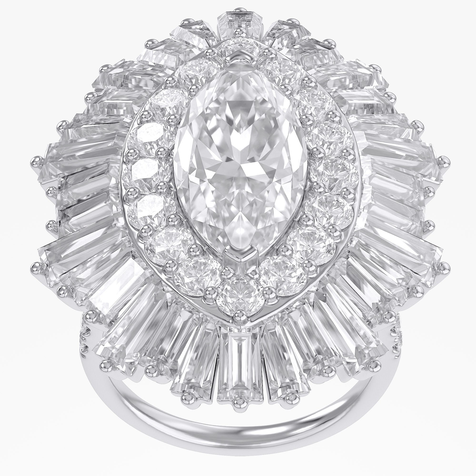 10.70 CTW Lab Grown Diamond Marquise Cut Cocktail Ring