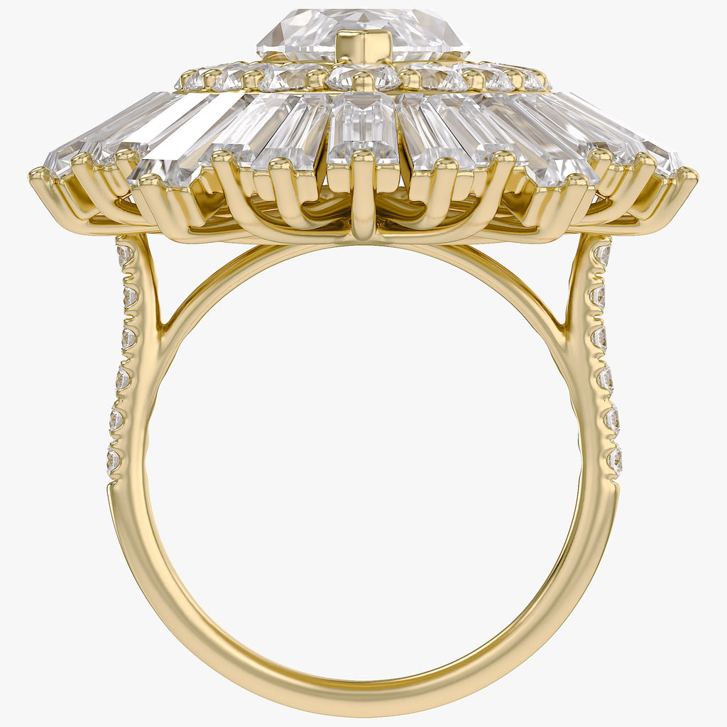 10.70 CTW Lab Grown Diamond Marquise Cut Cocktail Ring