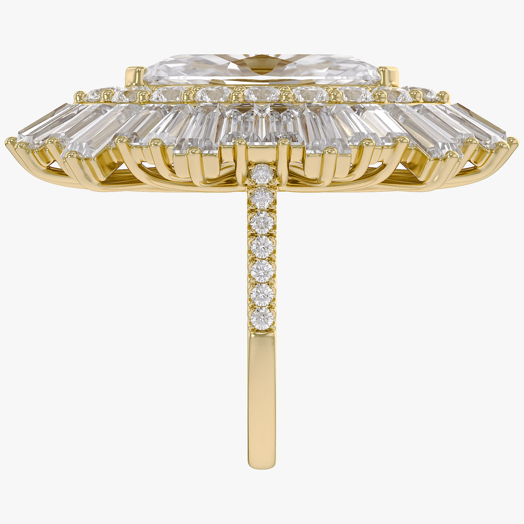 10.70 CTW Lab Grown Diamond Marquise Cut Cocktail Ring