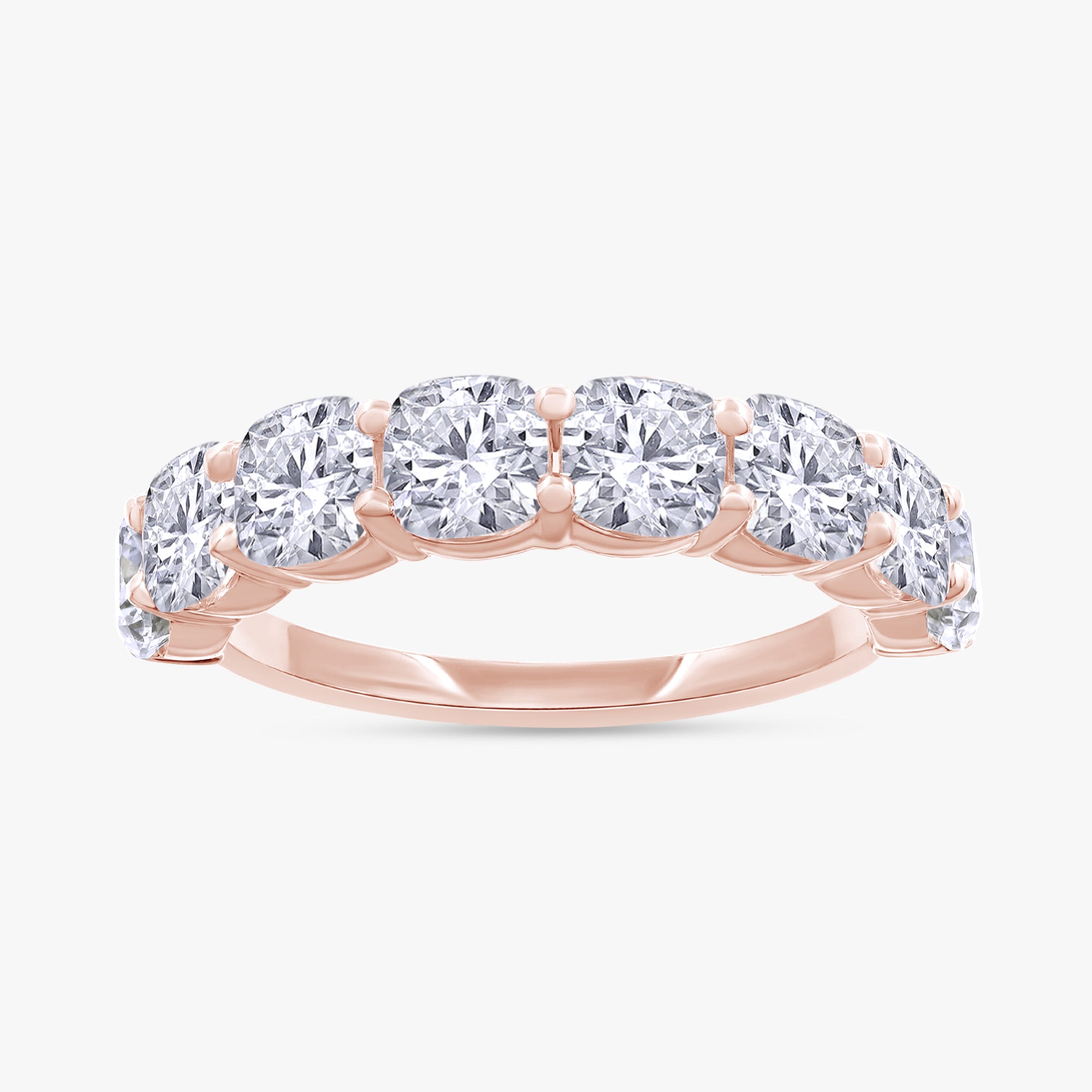 2.45 Carat Cushion Cut Lab Grown Diamond Half Eternity Engagement Ring