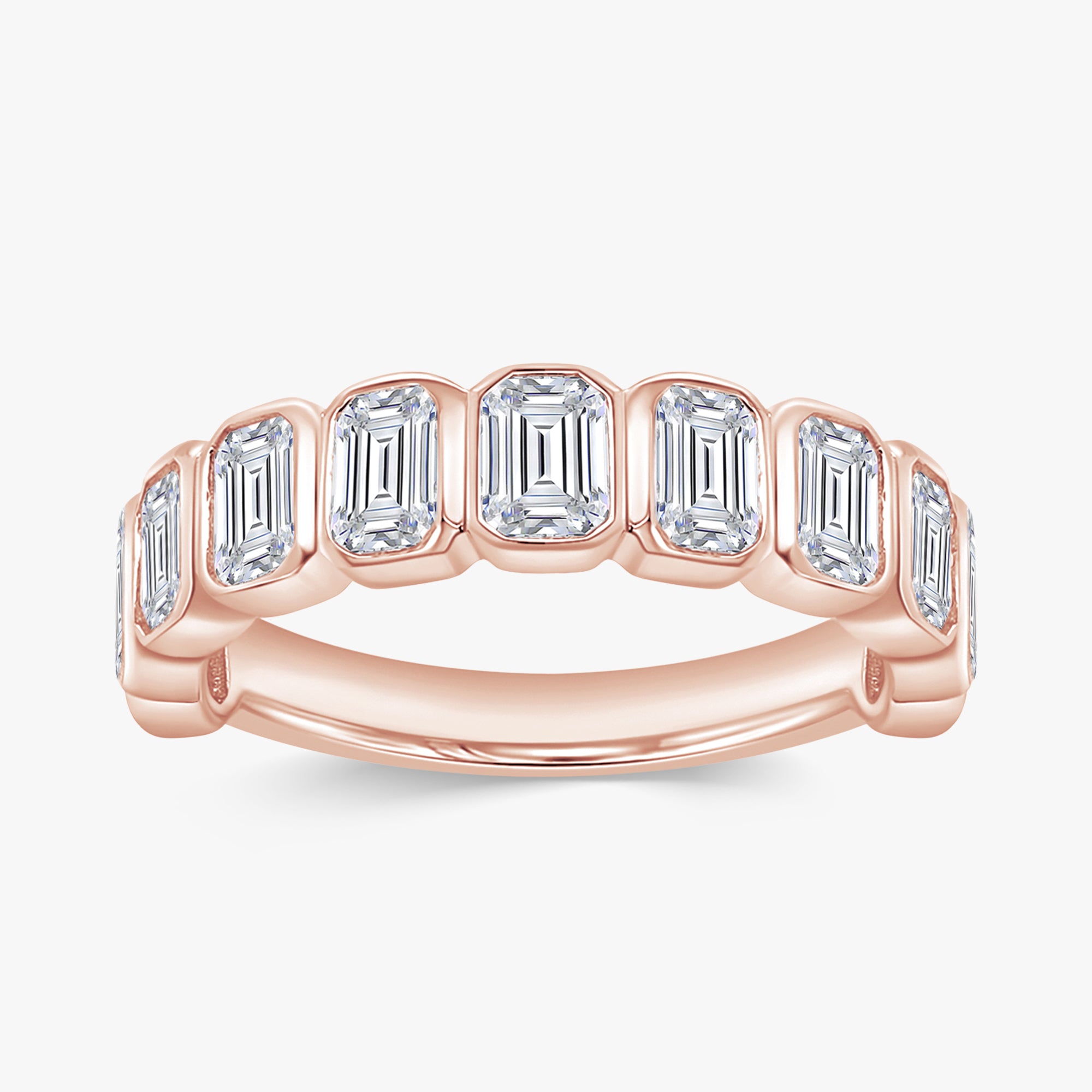 1.25 Carat Emerald Cut Lab Grown Diamond Half Eternity Ring