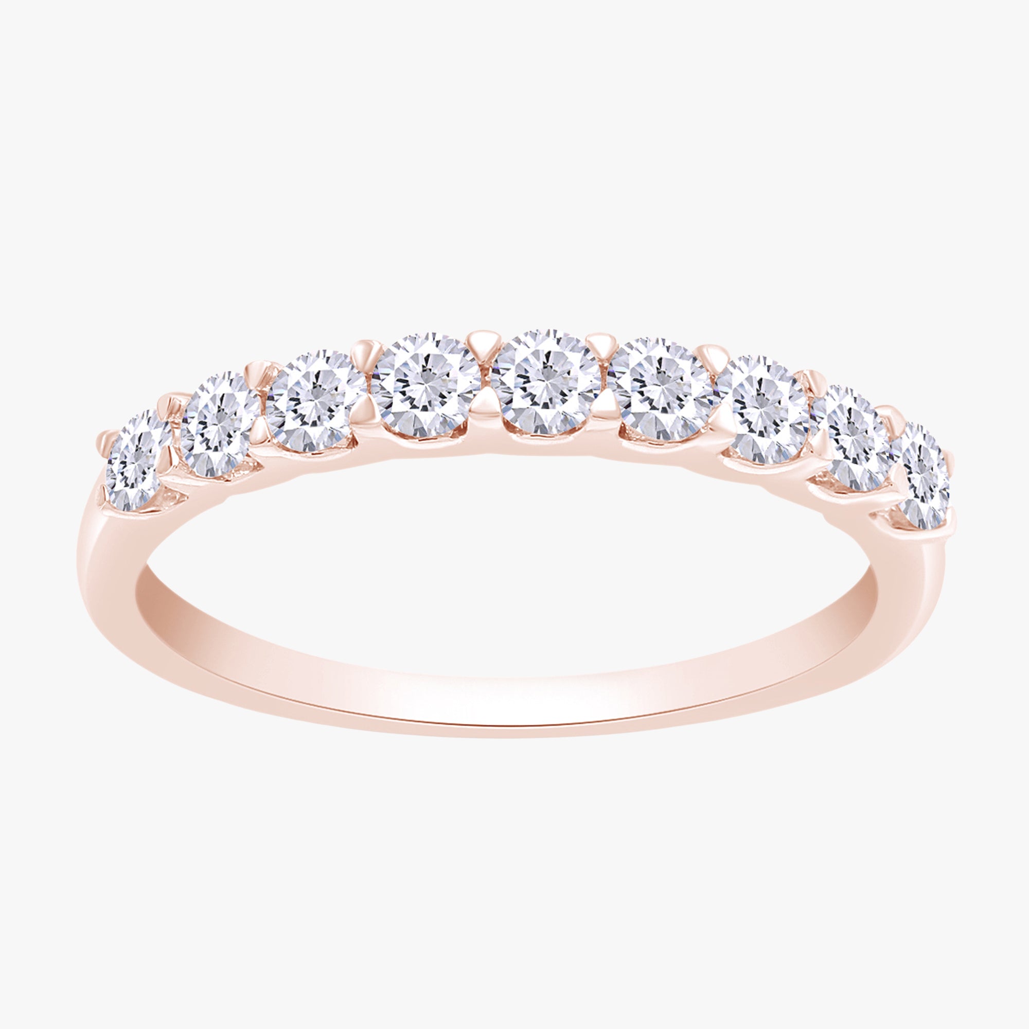 0.50 Carat Round Cut Lab Grown Diamond 9-Stone Engagement Ring