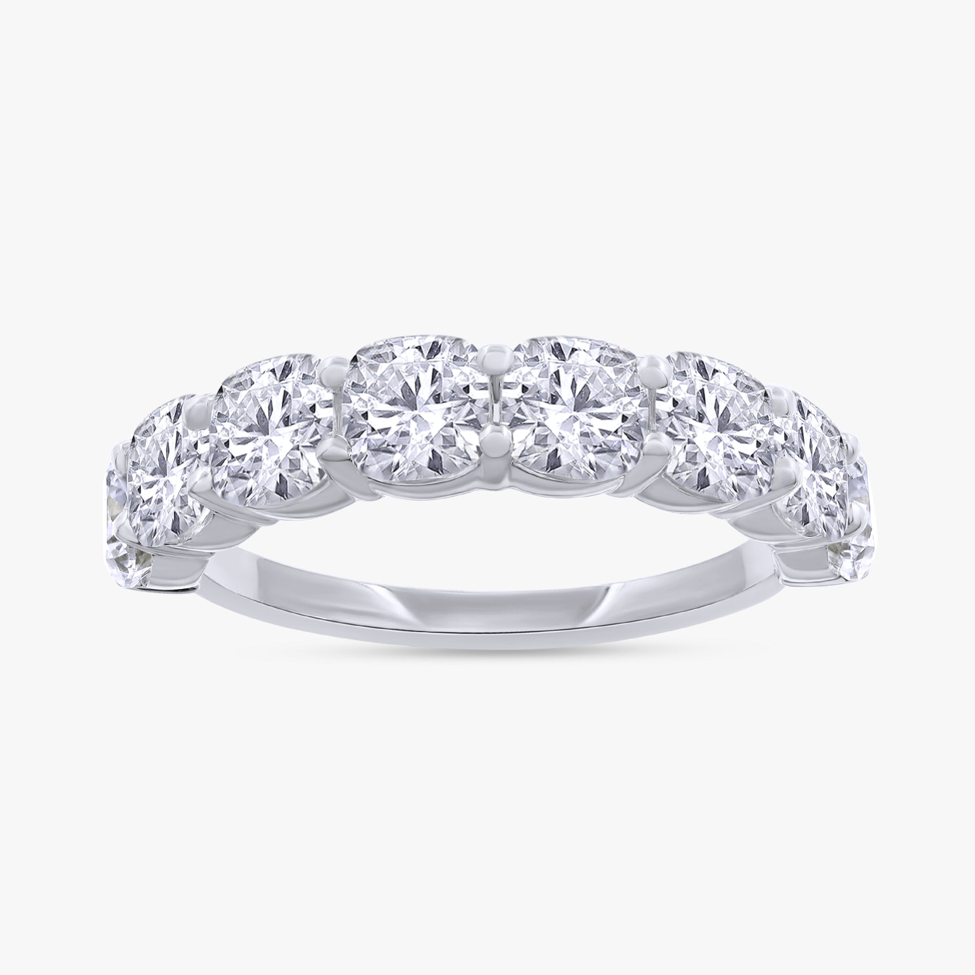 2.45 Carat Cushion Cut Lab Grown Diamond Half Eternity Engagement Ring