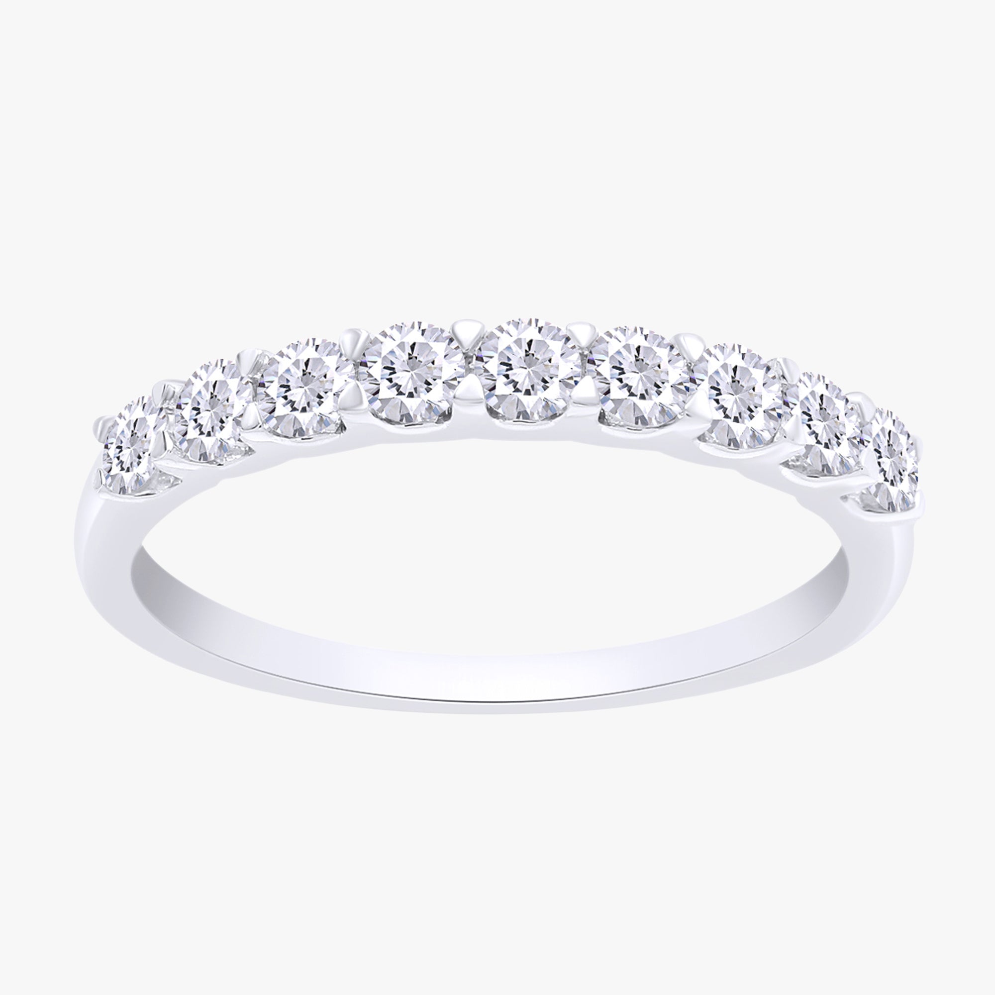 0.50 Carat Round Cut Lab Grown Diamond 9-Stone Engagement Ring