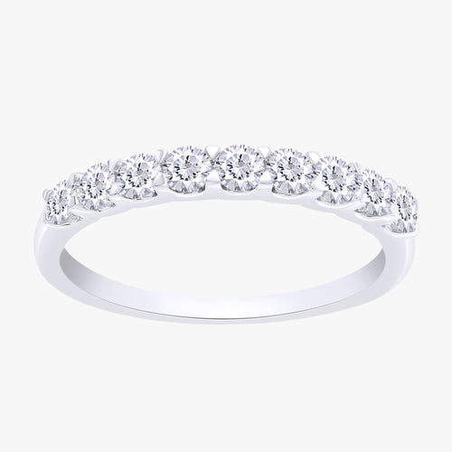 0.50 Carat Round Cut Lab Grown Diamond 9-Stone Engagement Ring
