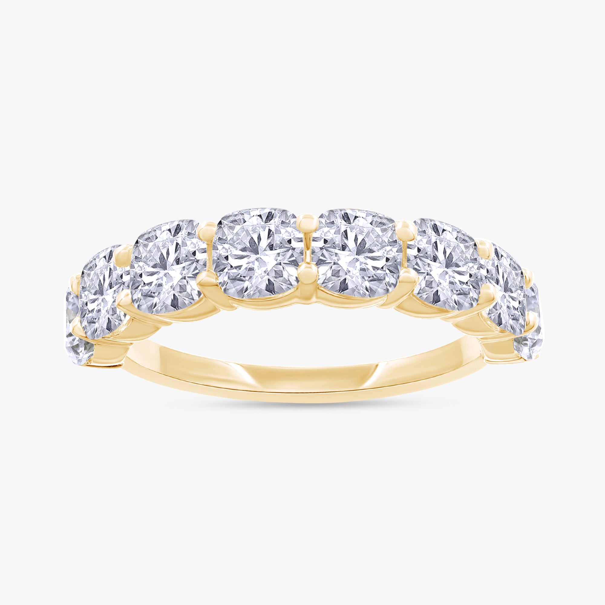 2.45 Carat Cushion Cut Lab Grown Diamond Half Eternity Engagement Ring