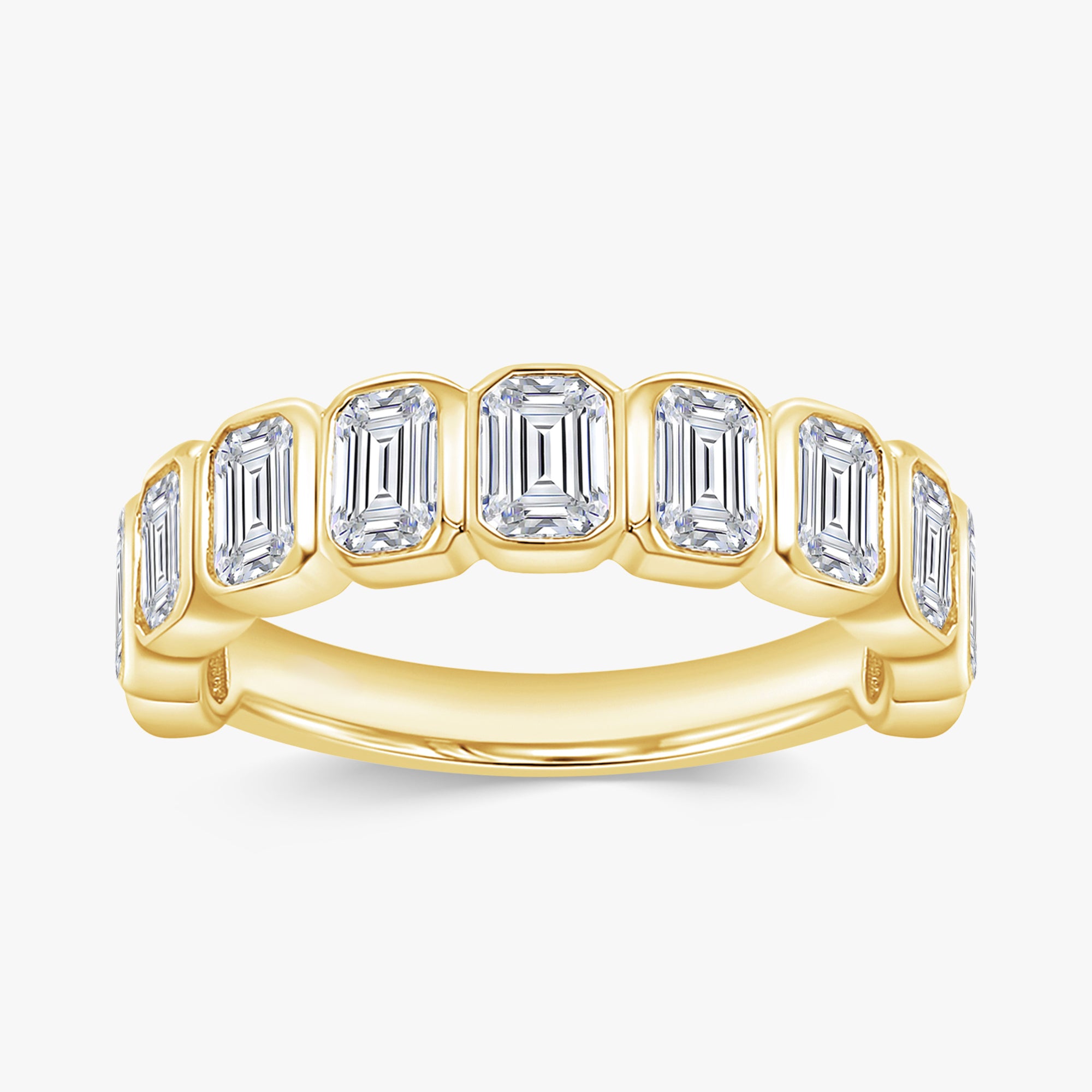 1.25 Carat Emerald Cut Lab Grown Diamond Half Eternity Ring