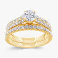 1.20 Carat Round Cut Lab Grown Diamond Bridal Set Engagement Ring